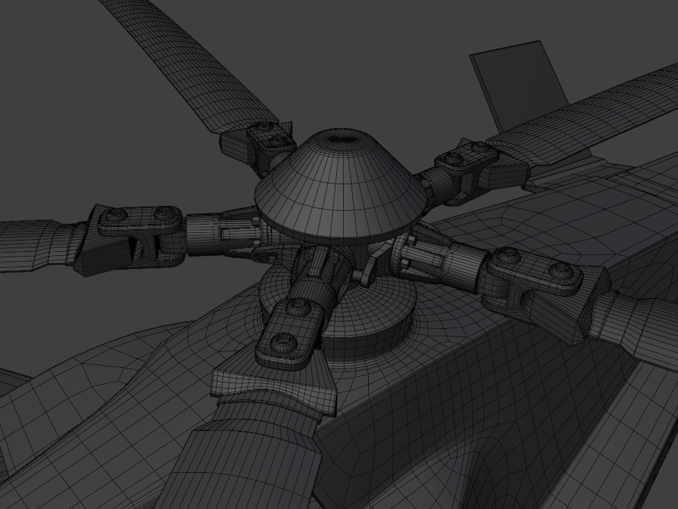 Attack Helicopter Low-poly 3D model_13