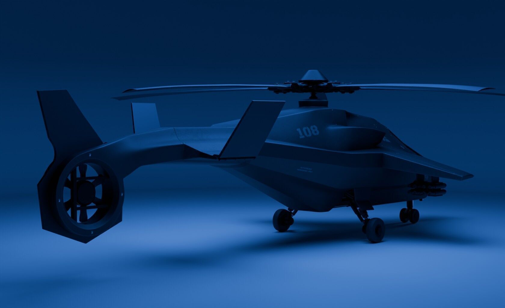 Attack Helicopter Low-poly 3D model_5
