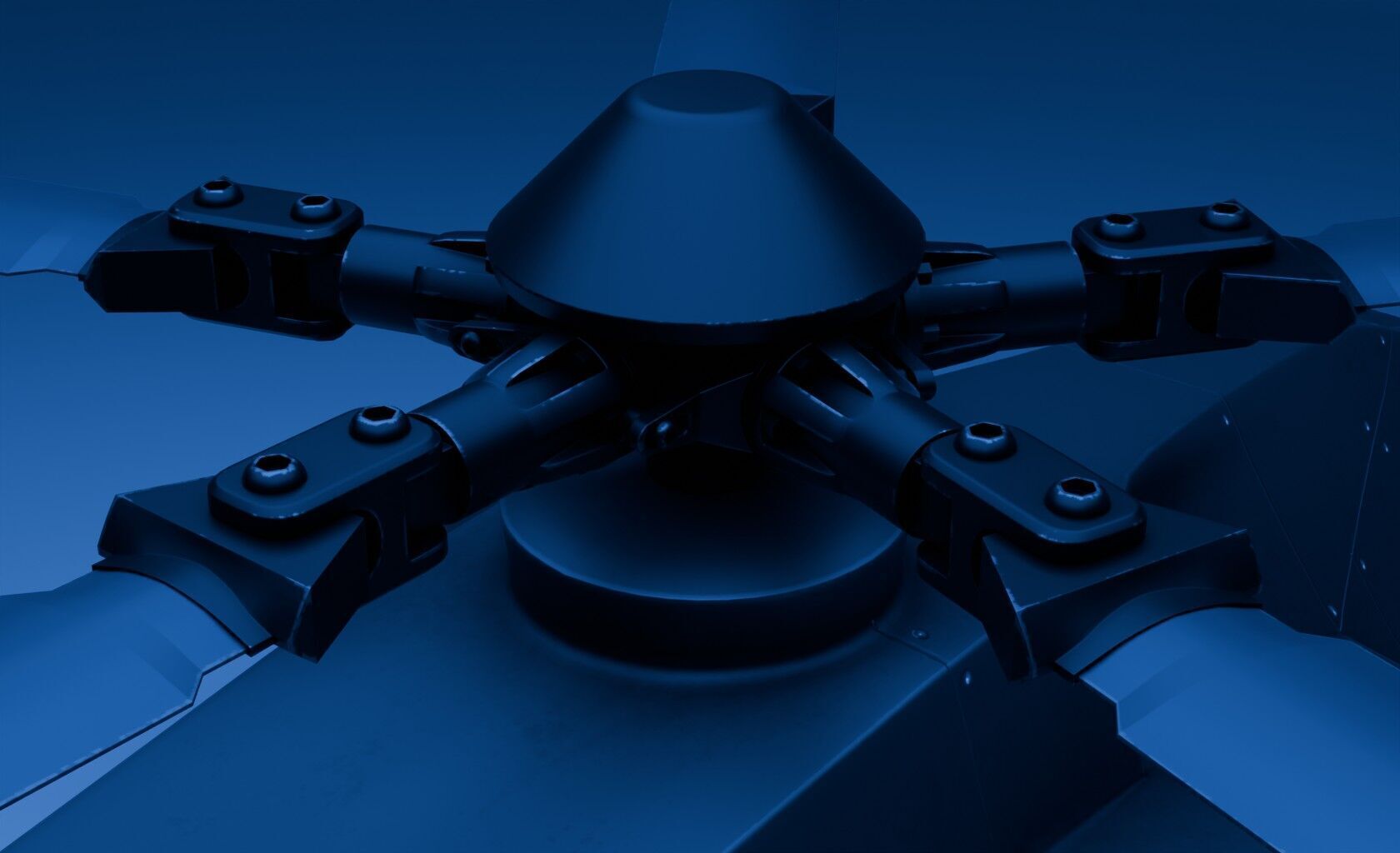 Attack Helicopter Low-poly 3D model_7