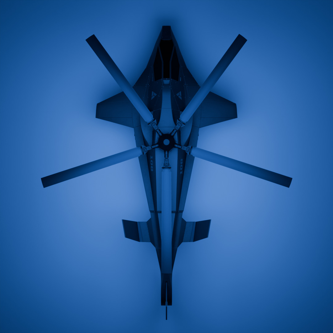 Attack Helicopter Low-poly 3D model_6