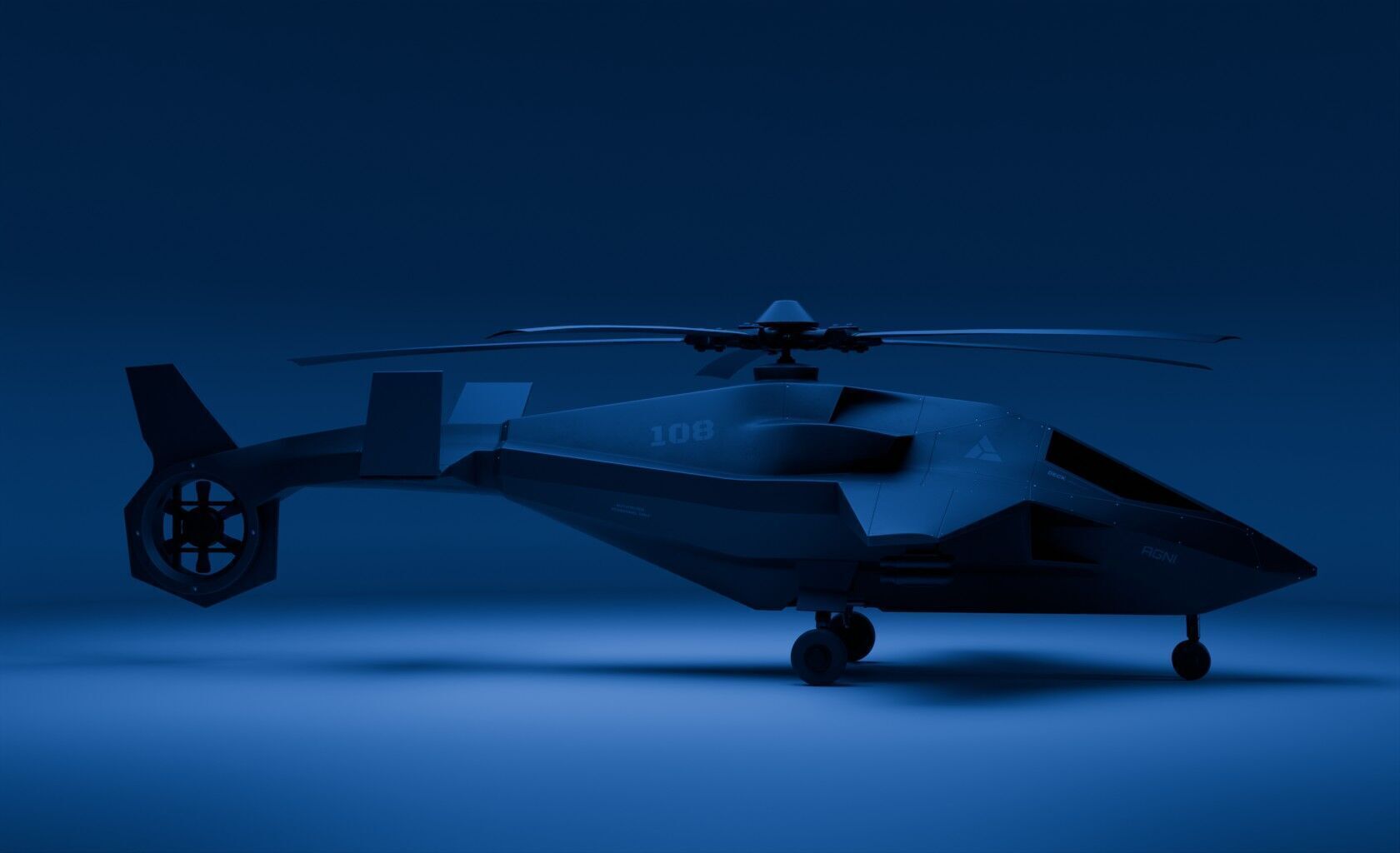 Attack Helicopter Low-poly 3D model_4
