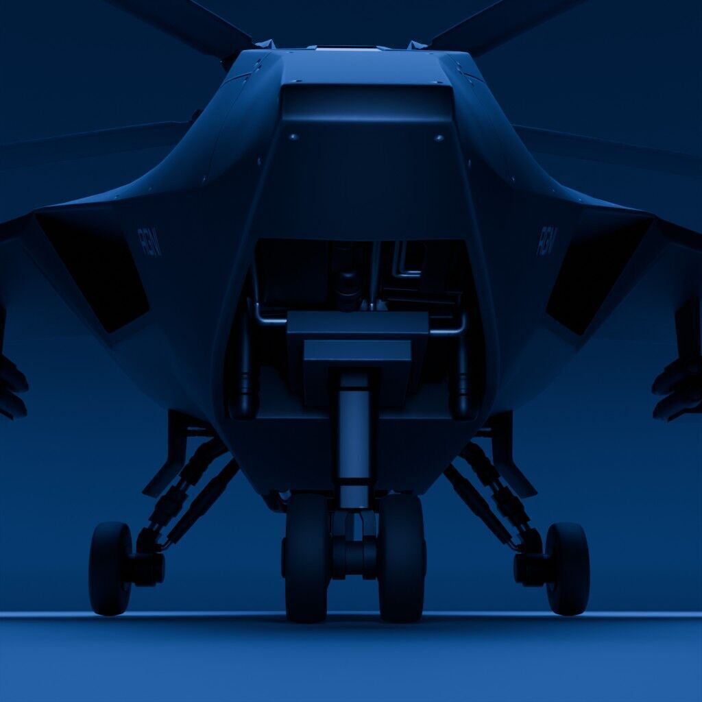 Attack Helicopter Low-poly 3D model_9