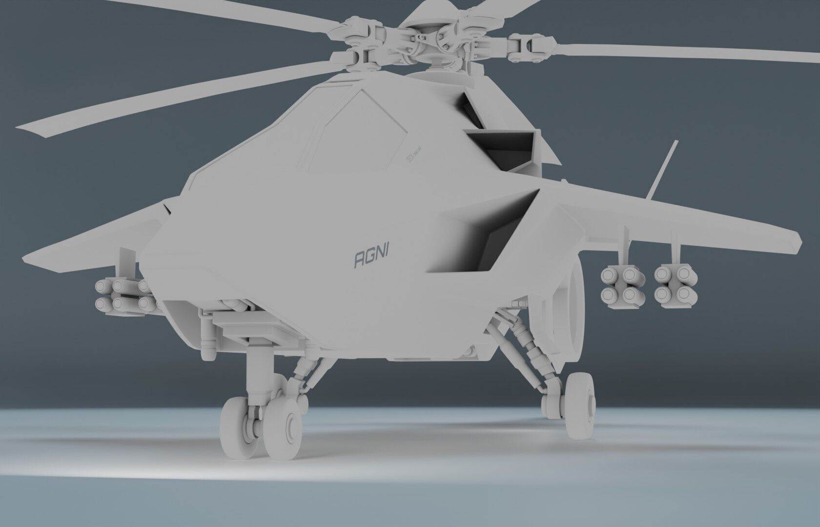 Attack Helicopter Low-poly 3D model_15