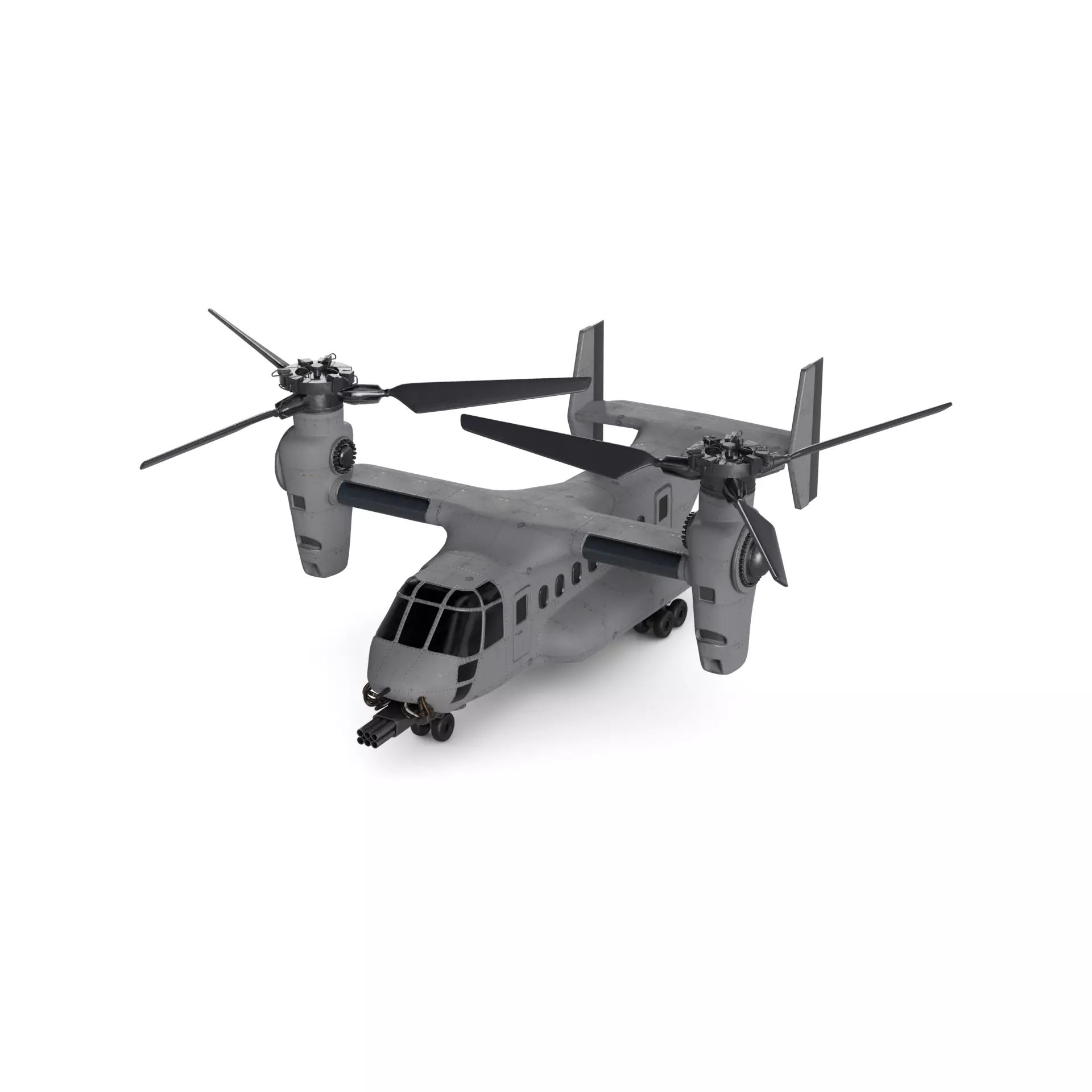 Tiltrotor Aircraft 3D model_0