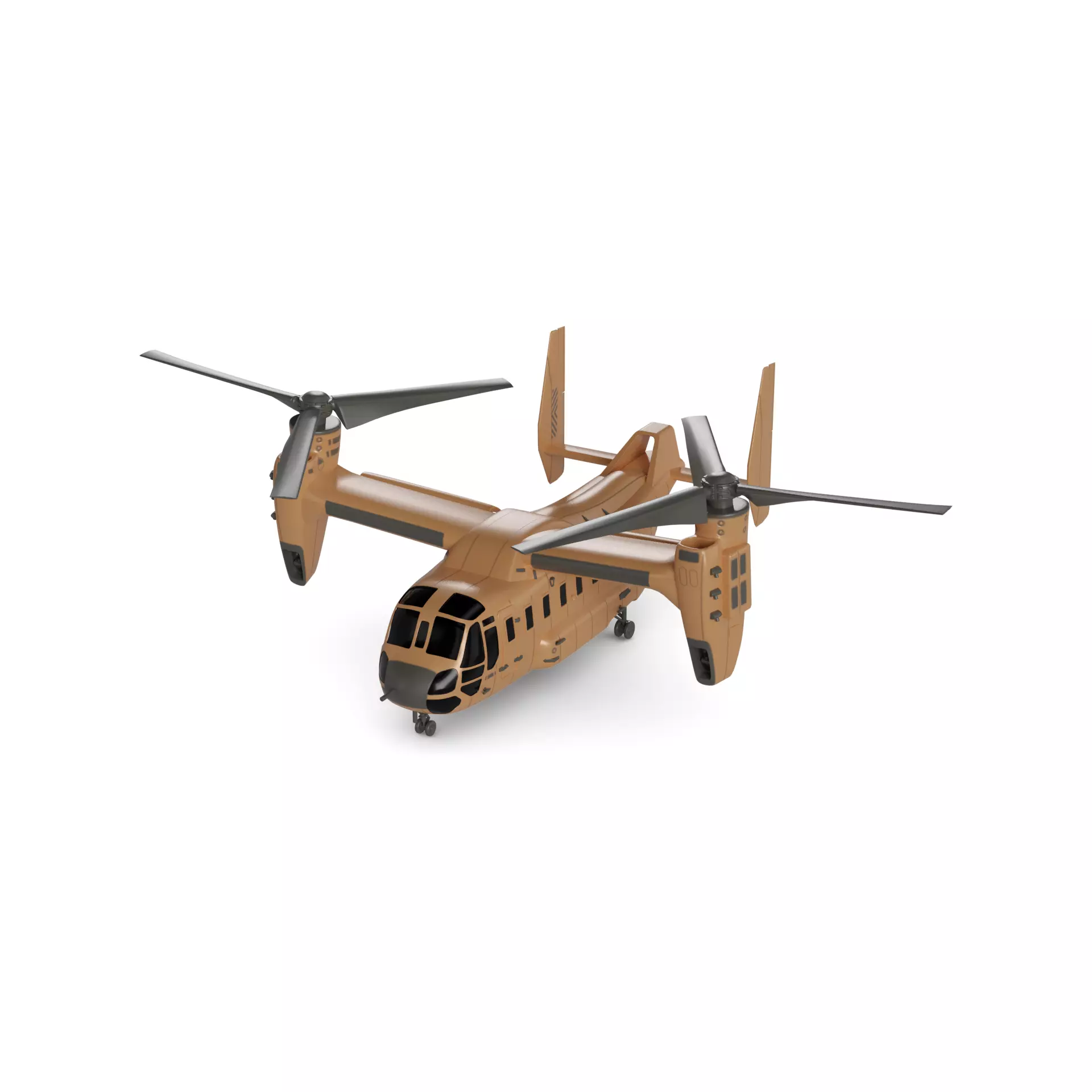 Tiltrotor Aircraft 3D model_0