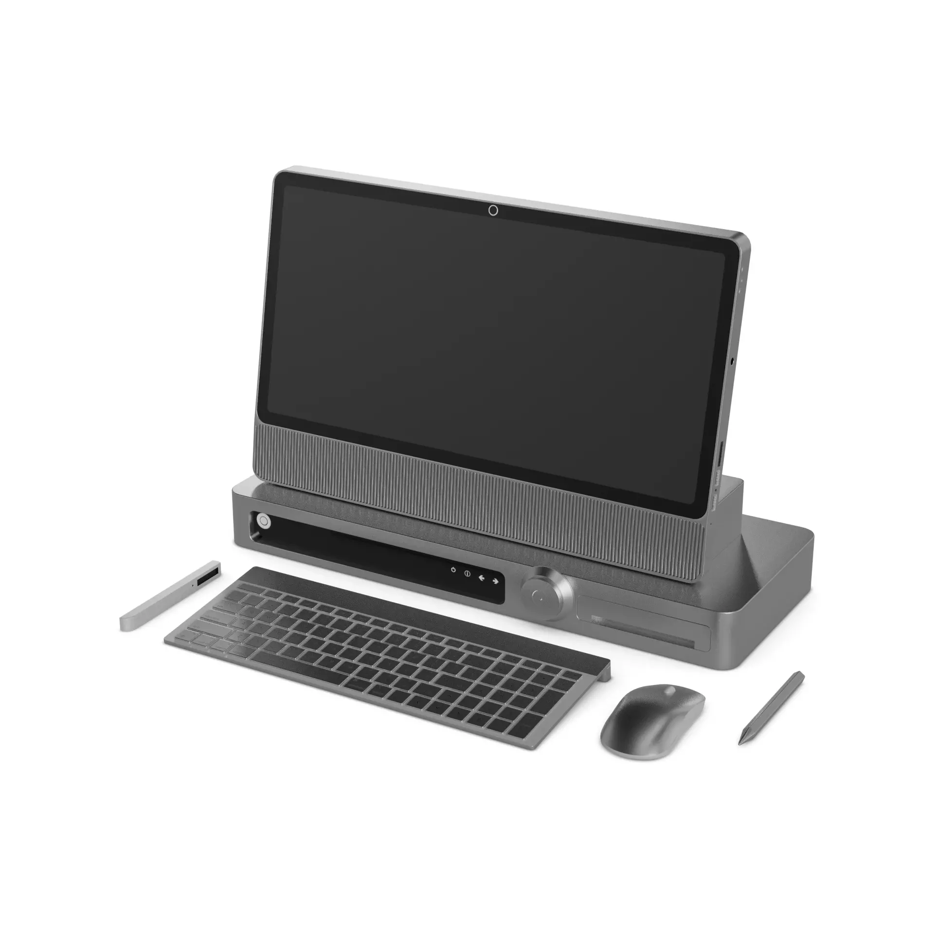 Computer All in one Low-poly 3D model_0