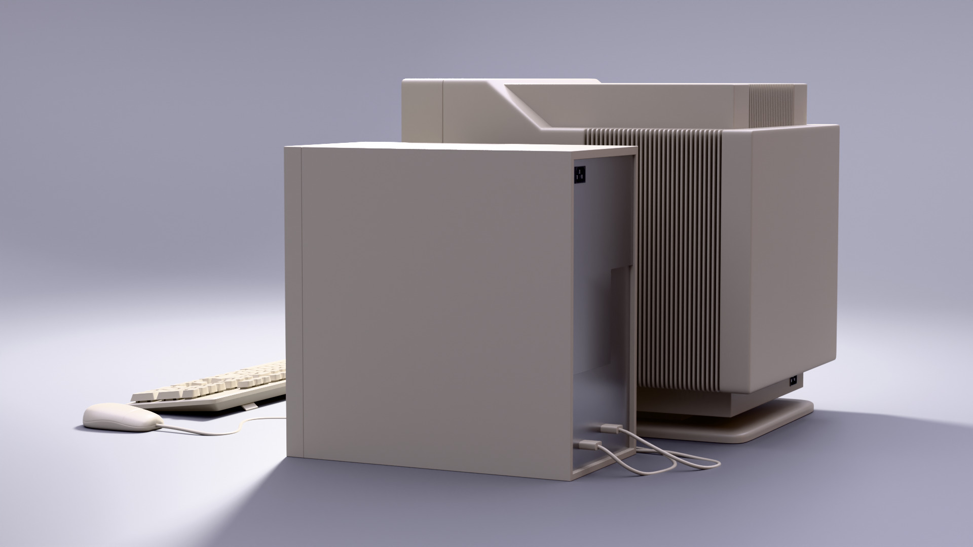 90s Desktop Low-poly 3D model_5