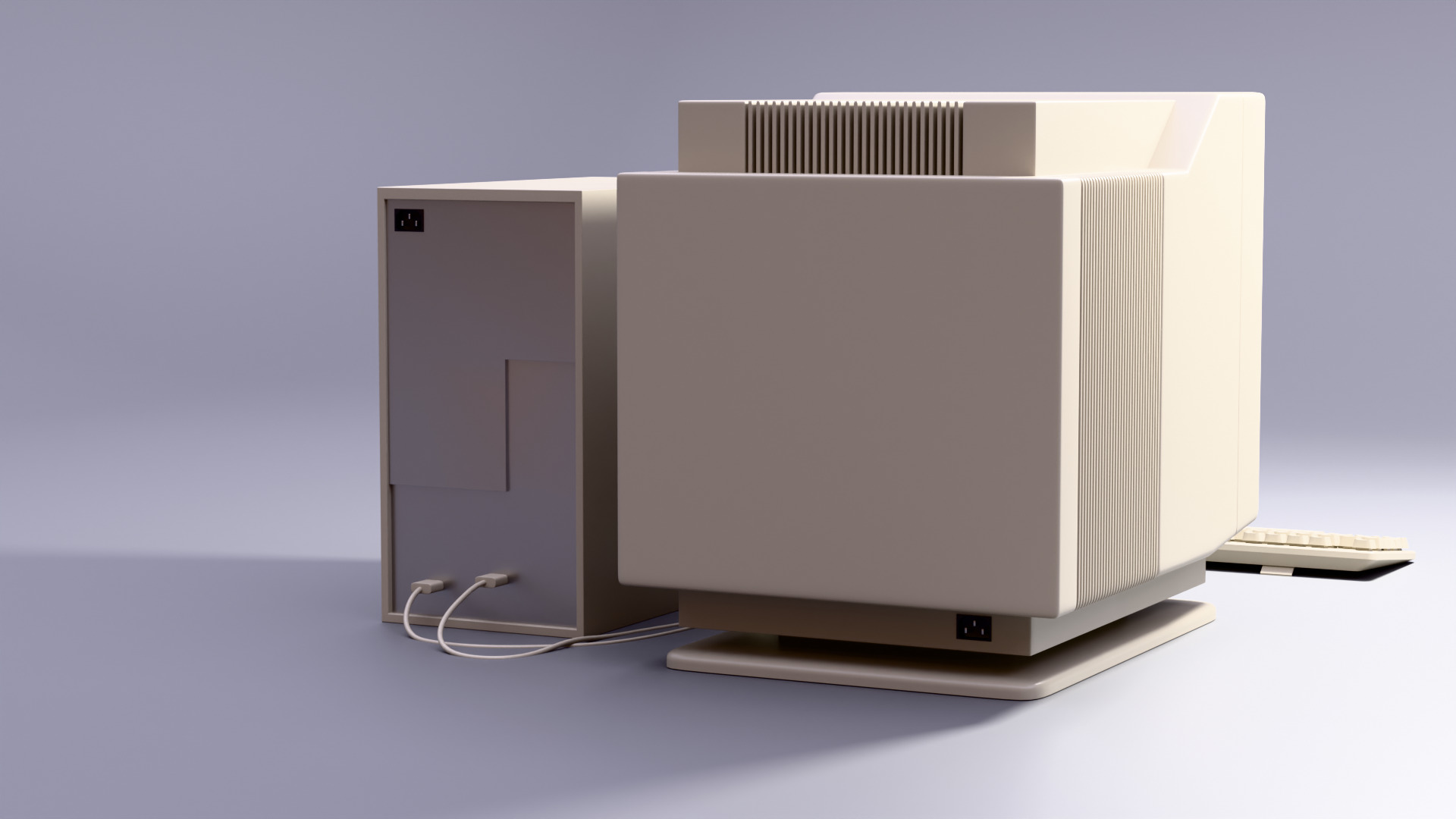 90s Desktop Low-poly 3D model_4