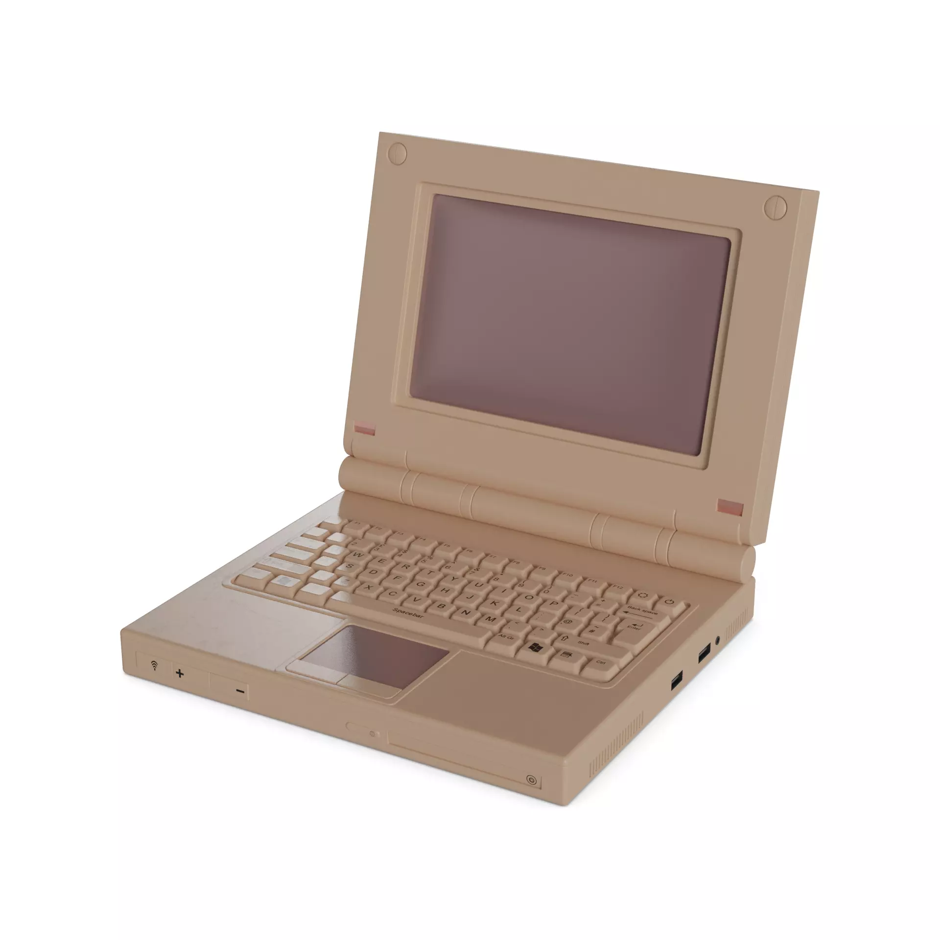 Laptop 90s Low-poly 3D model_0