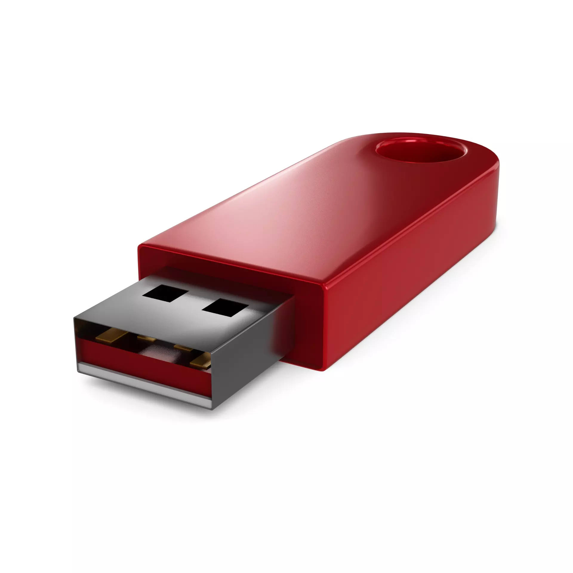 USB flash drive Low-poly 3D model_0