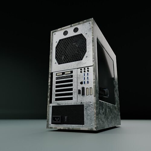 Desktop-PC Low-poly 3D model