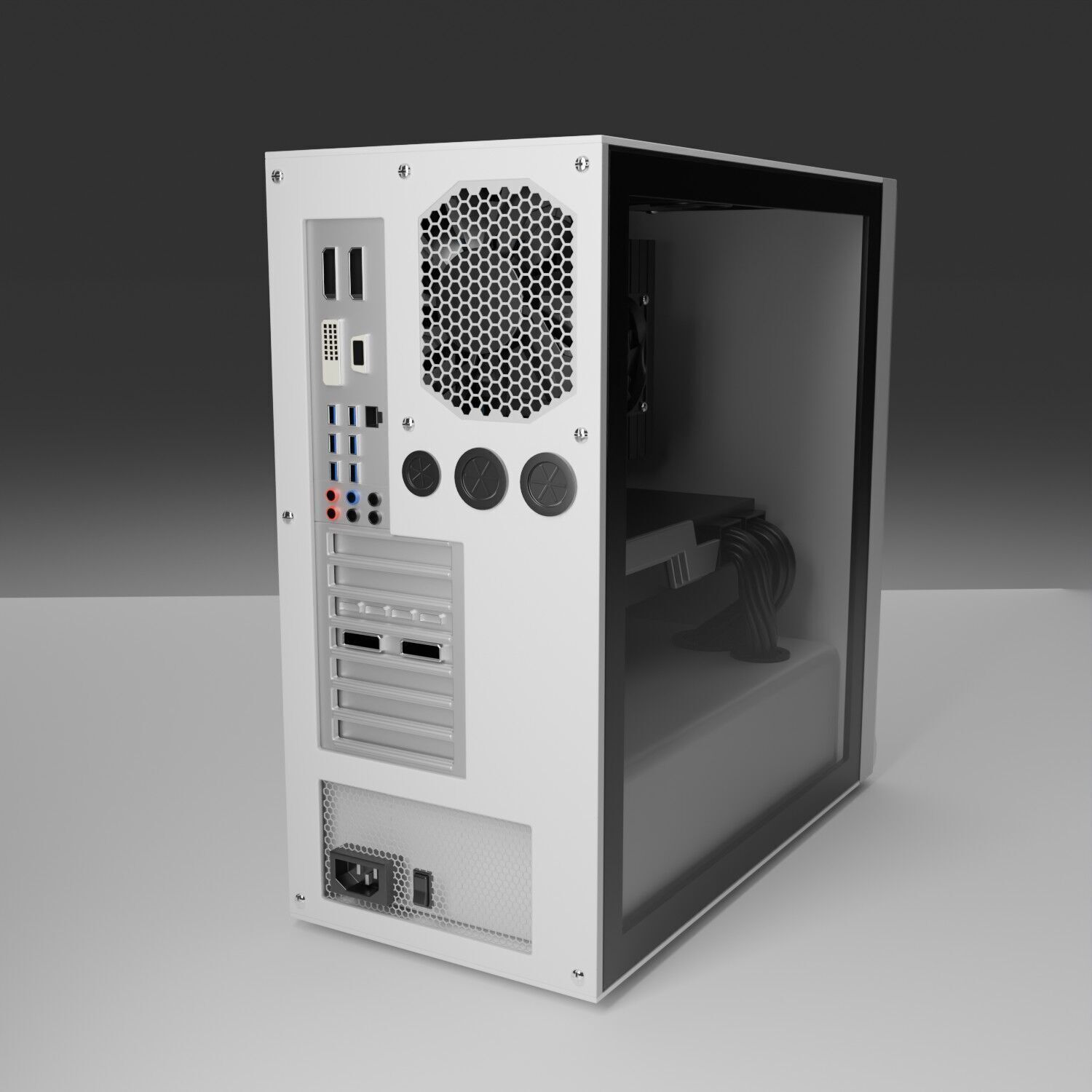 Desktop-PC Low-poly 3D model_4