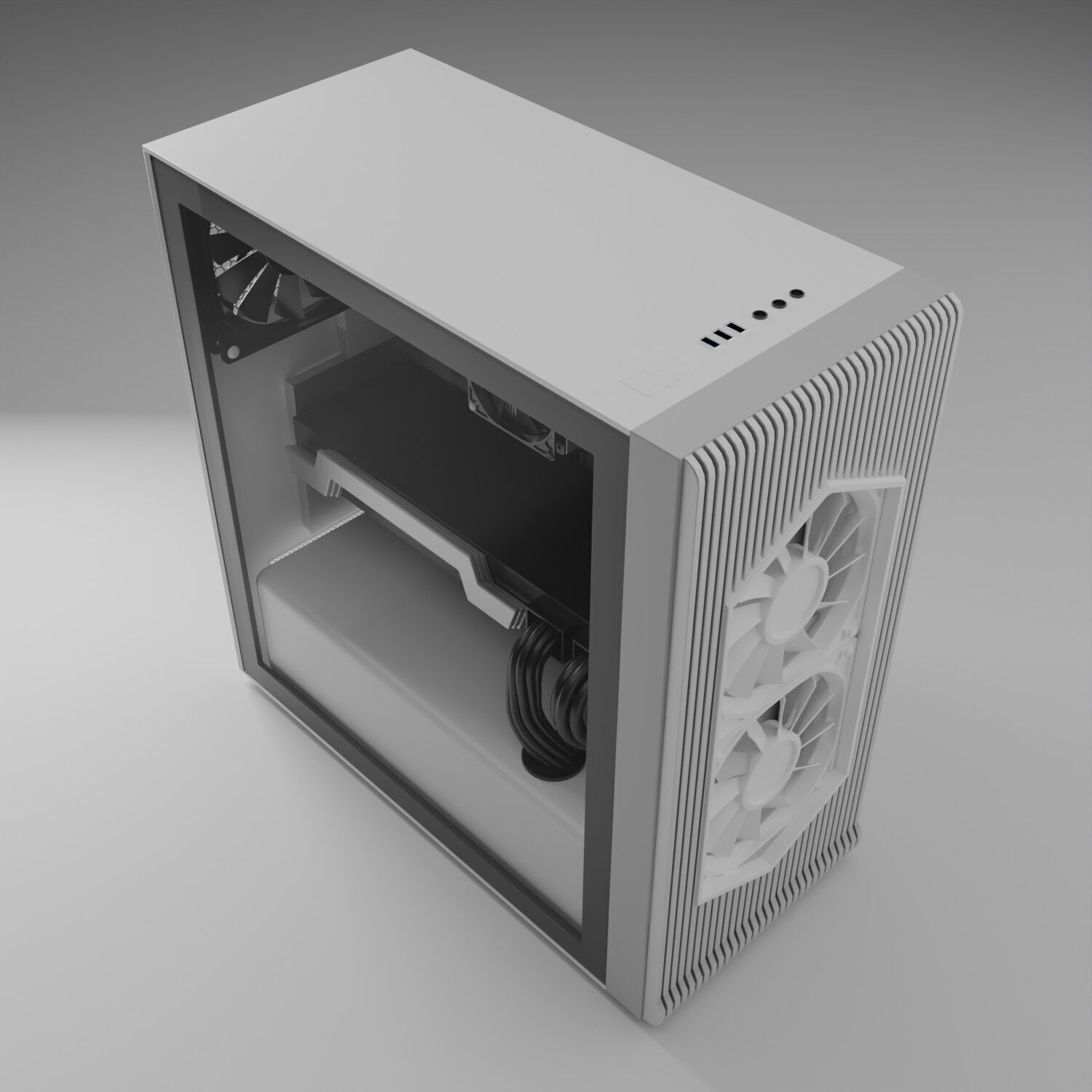 Desktop-PC Low-poly 3D model_2