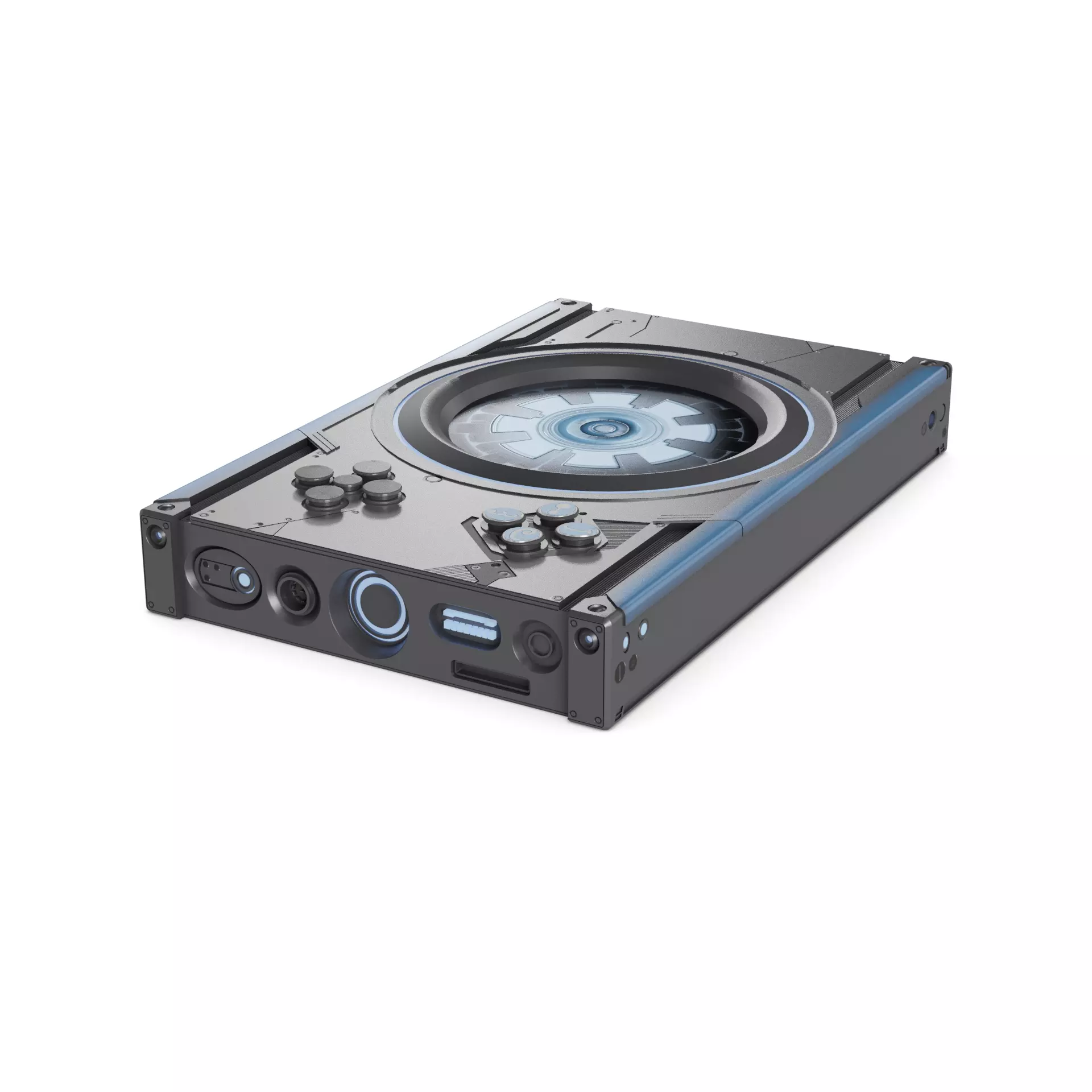 Portable gaming device Low-poly 3D model_0