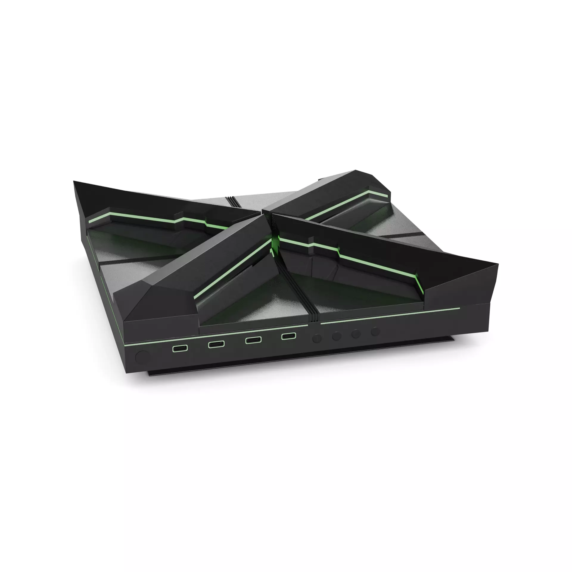 TV console Low-poly 3D model_0