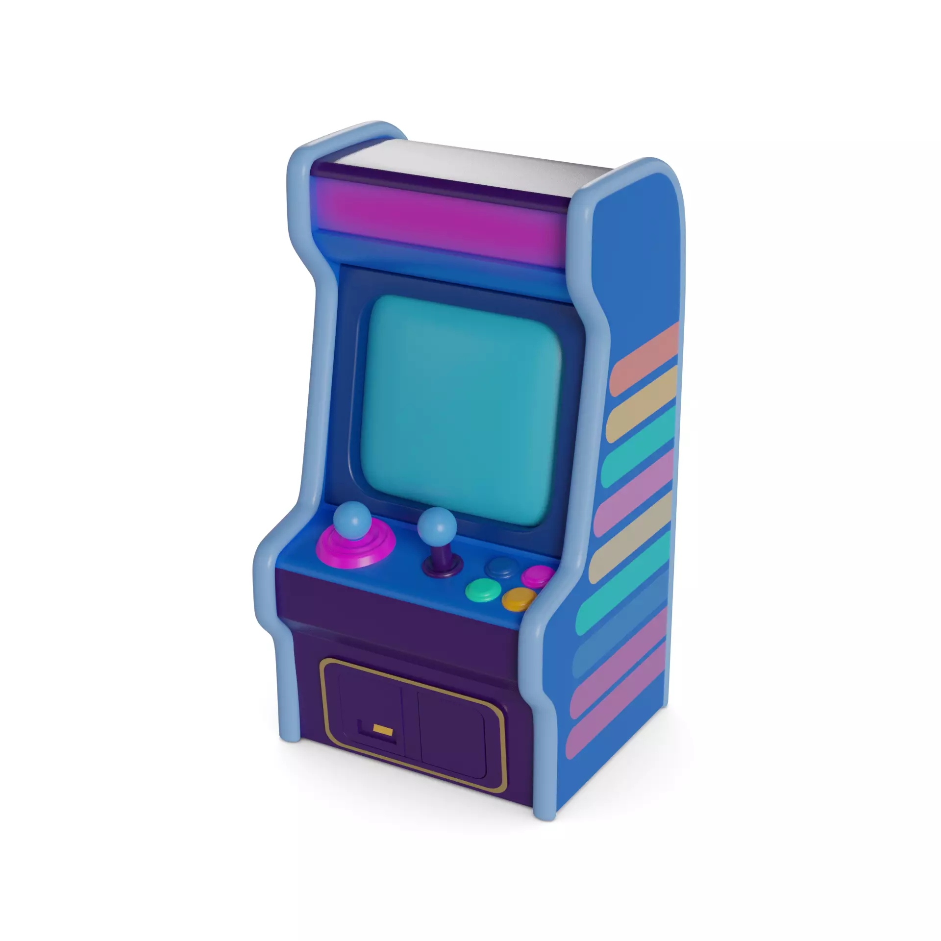Arcade console Low-poly 3D model_0