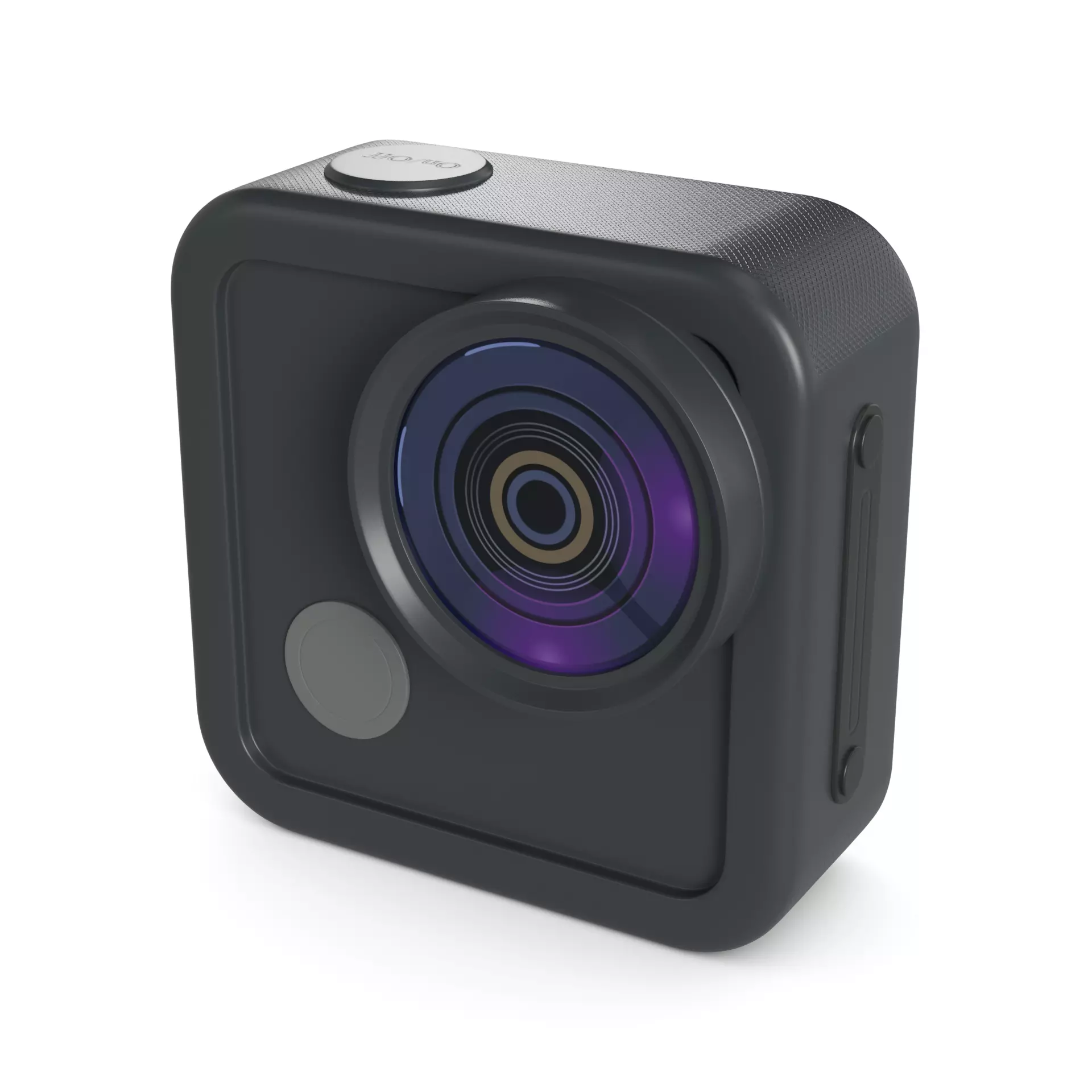 Action Camera Low-poly 3D model_0