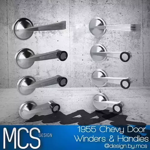AMT 1955 Chevy Door Handles n Winders set