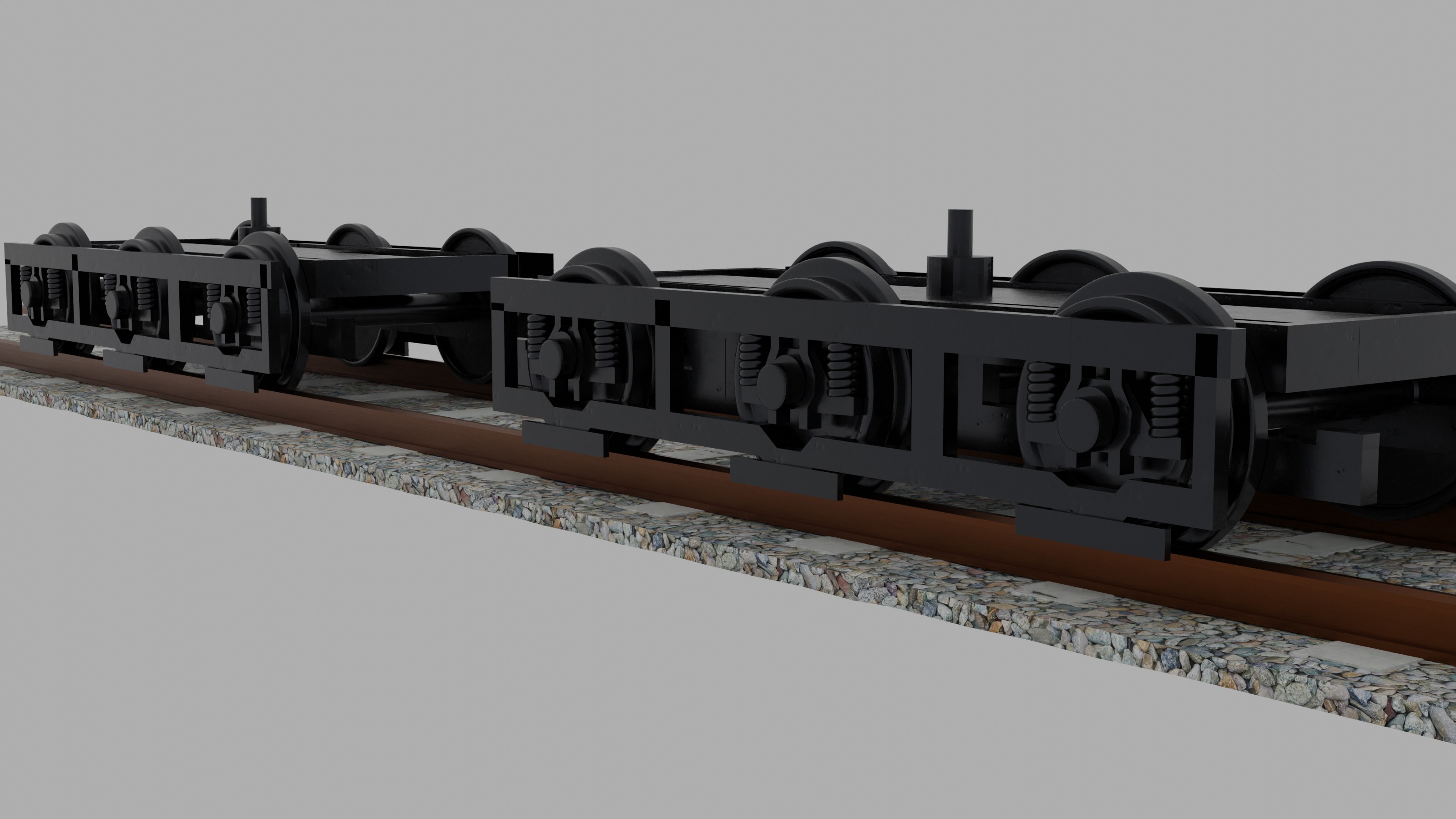 Train bogie Low-poly 3D model_4