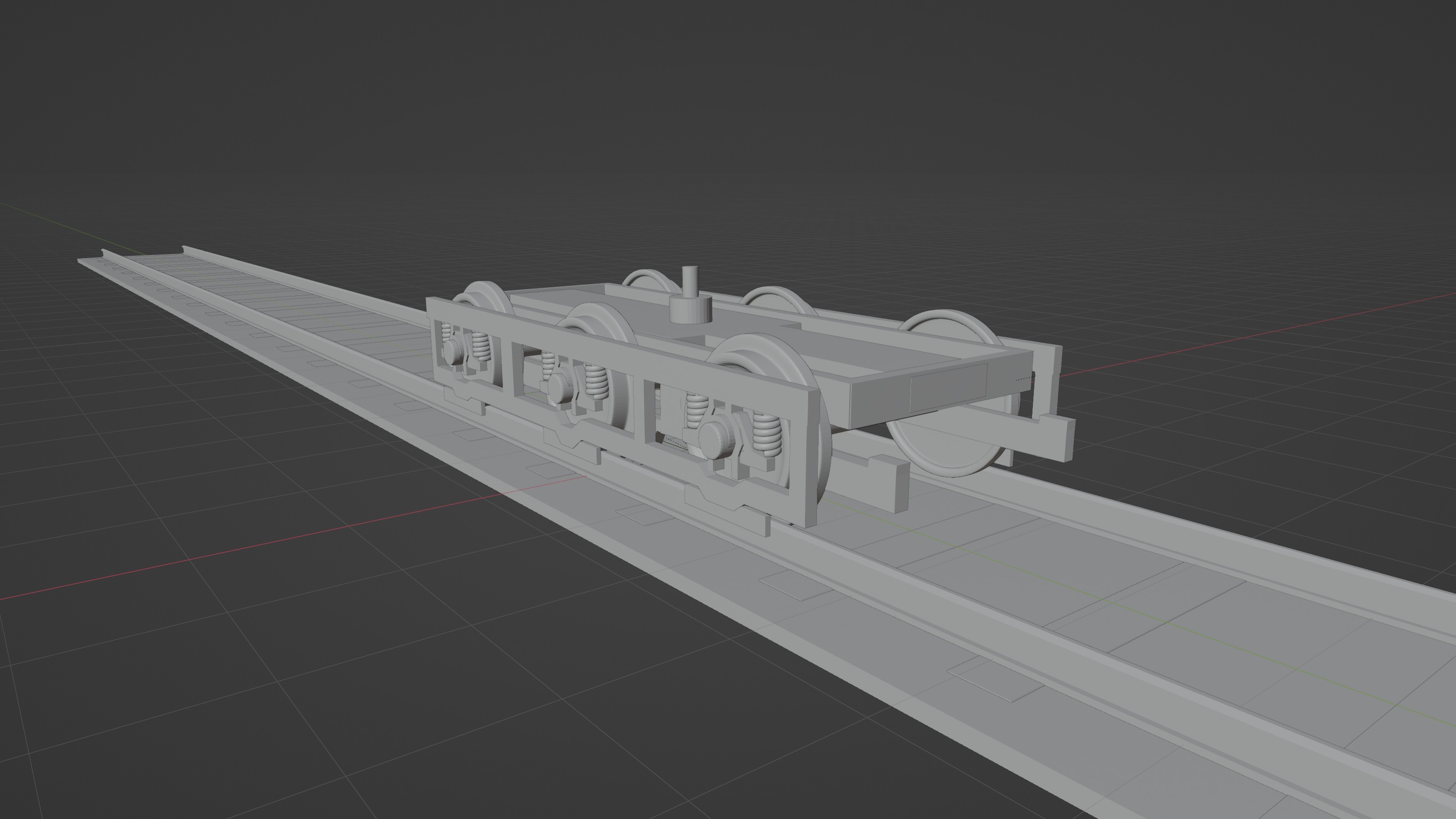 Train bogie Low-poly 3D model_6