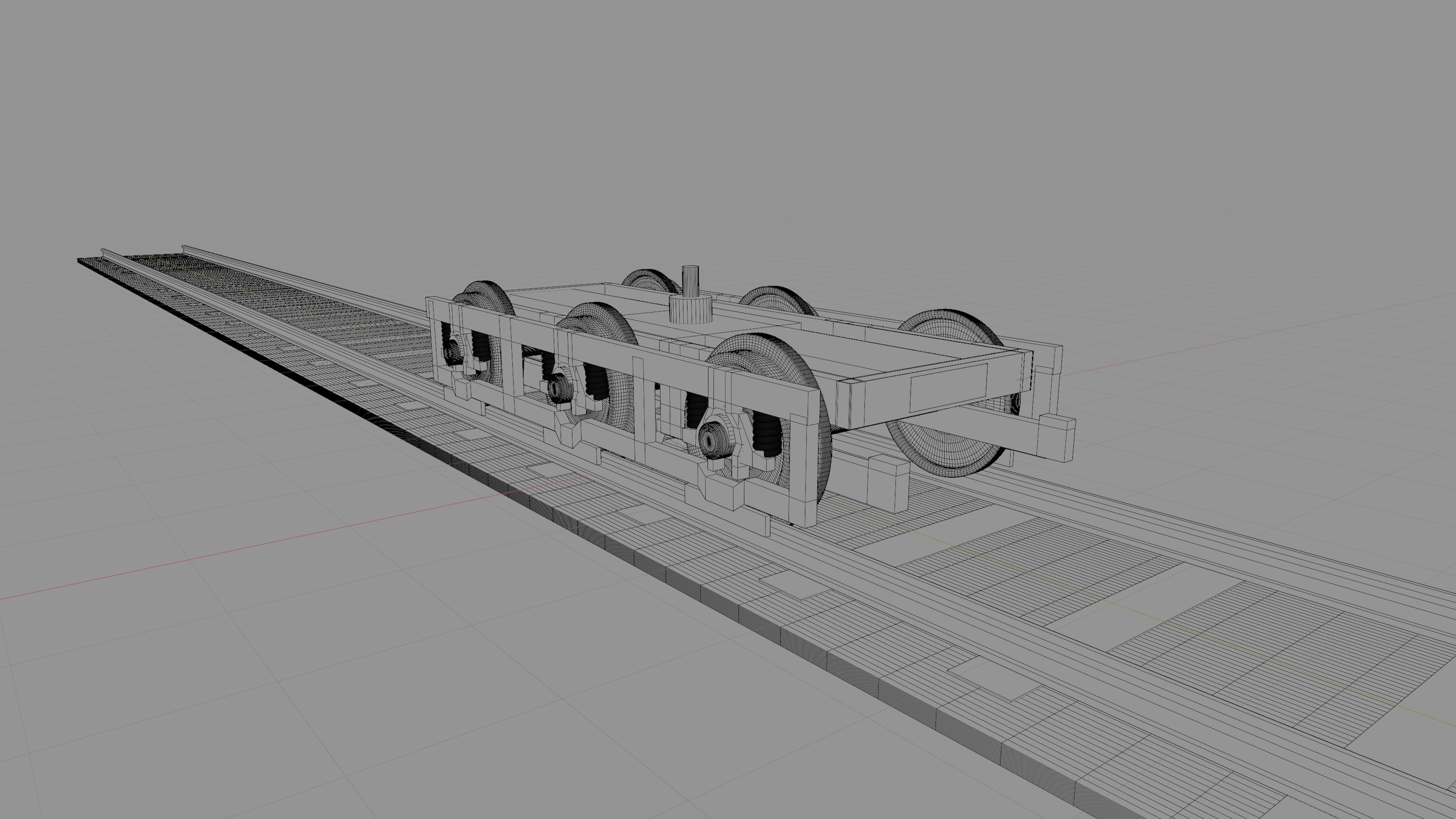Train bogie Low-poly 3D model_7