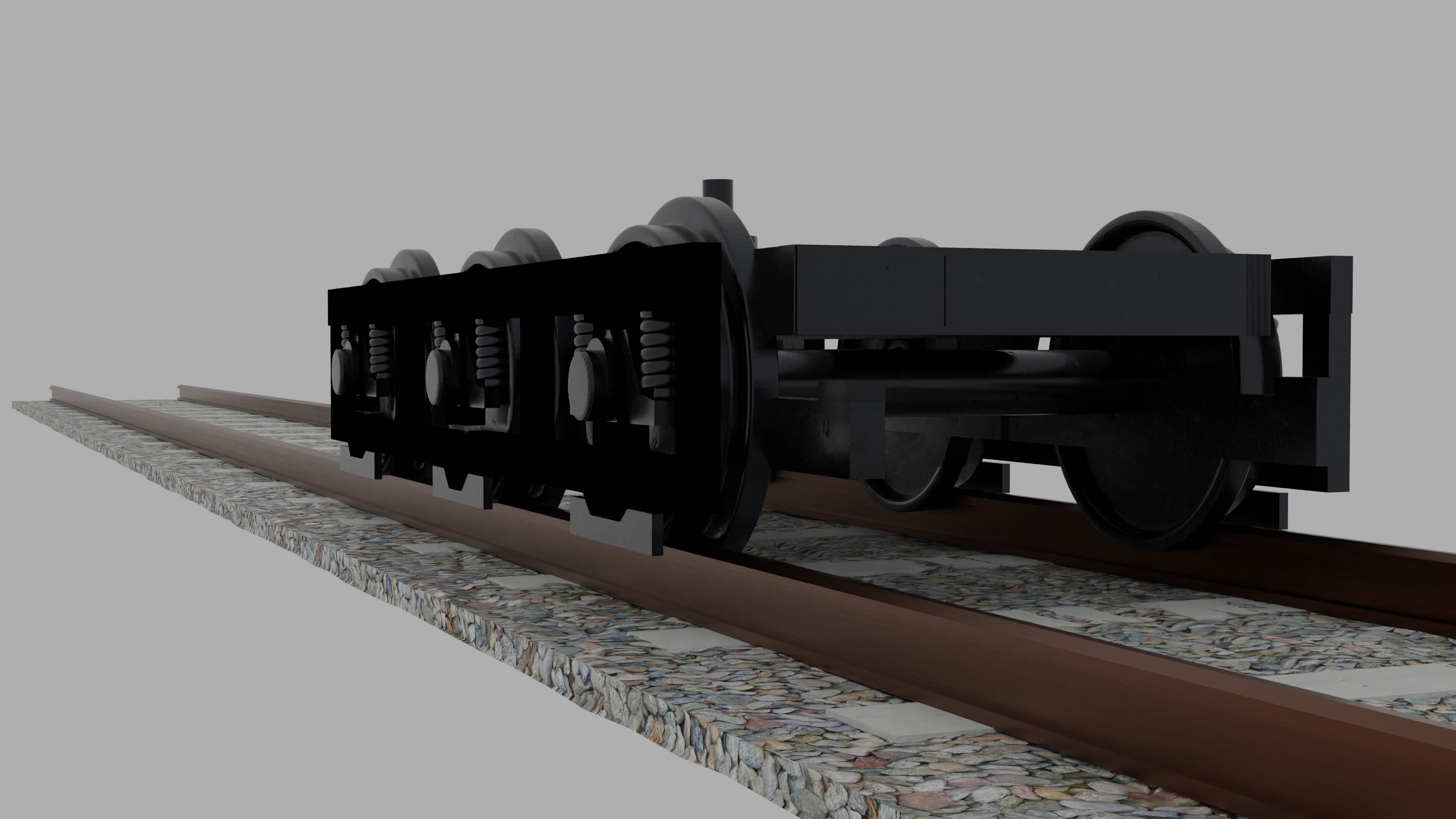 Train bogie Low-poly 3D model_3
