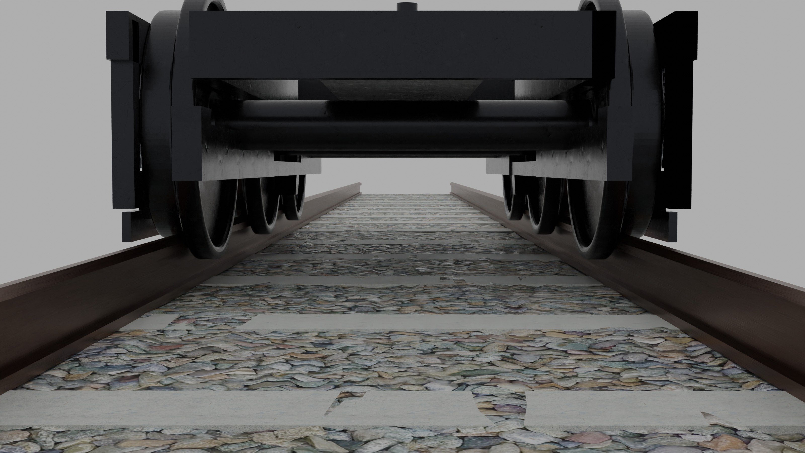 Train bogie Low-poly 3D model_2