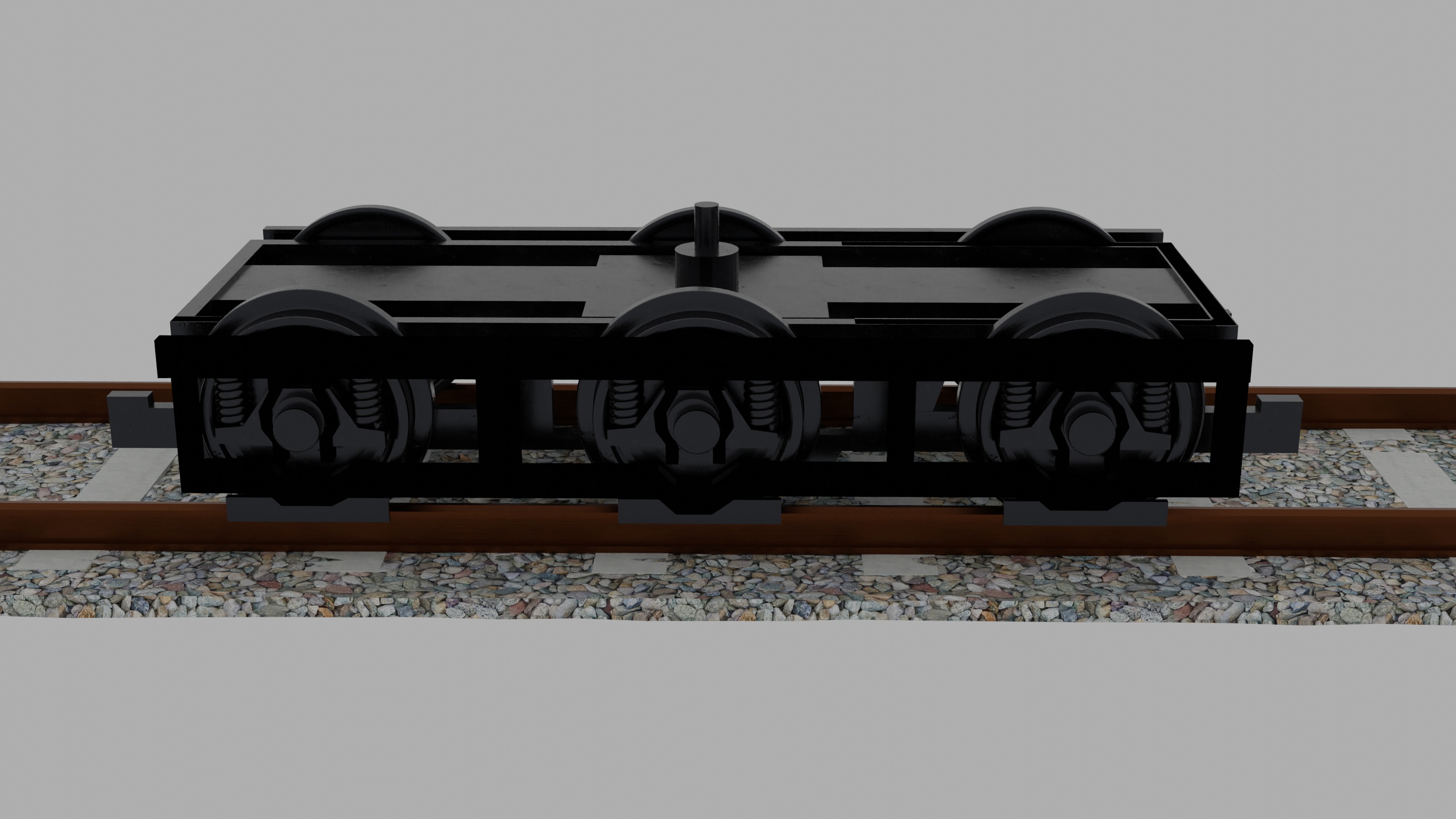 Train bogie Low-poly 3D model_1