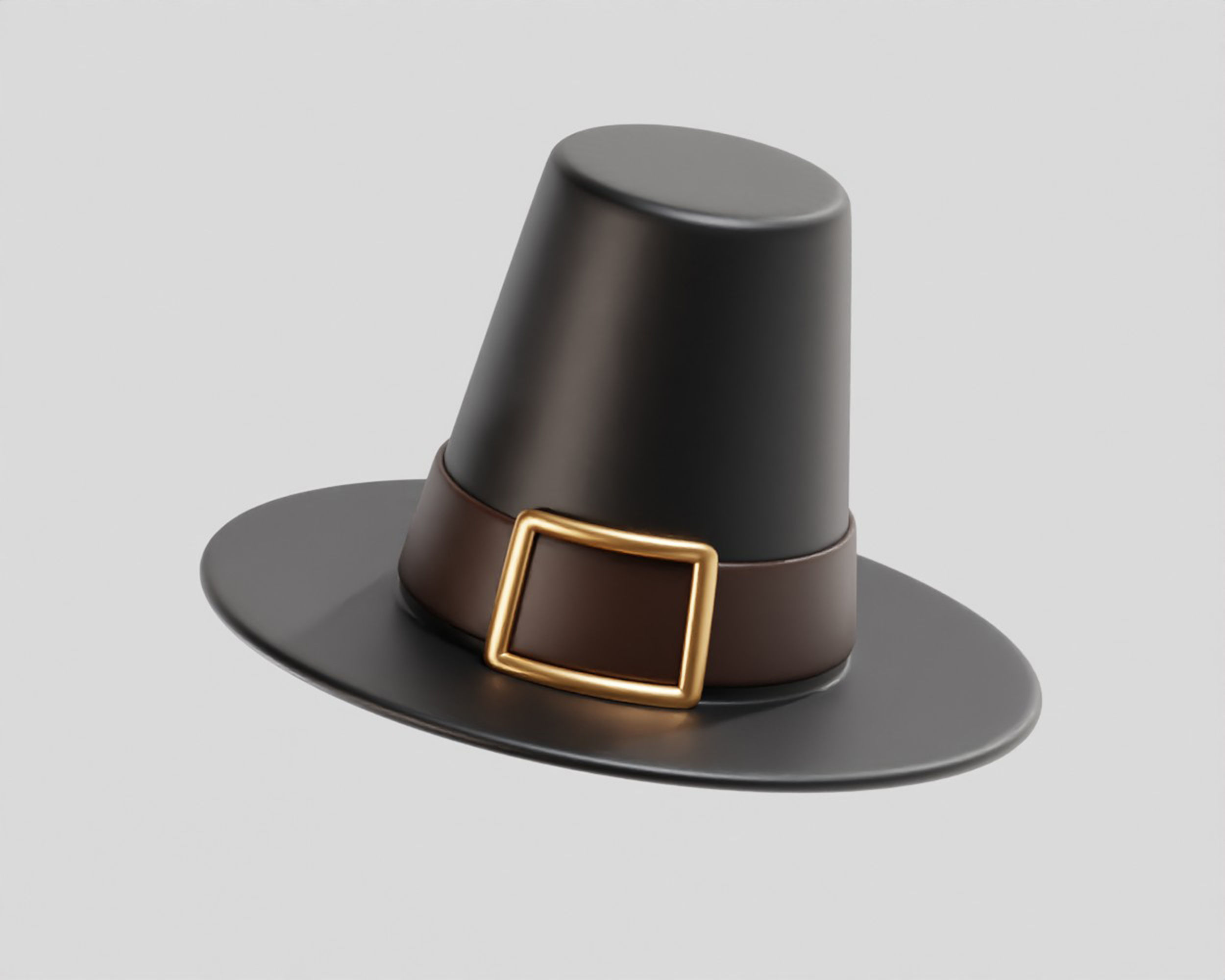 Pilgrim Hat Low-poly 3D model_1