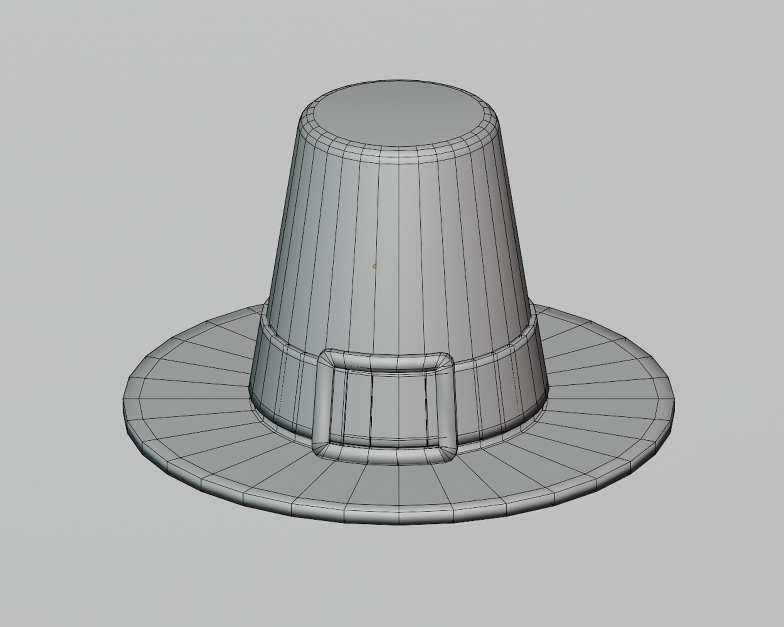 Pilgrim Hat Low-poly 3D model_6