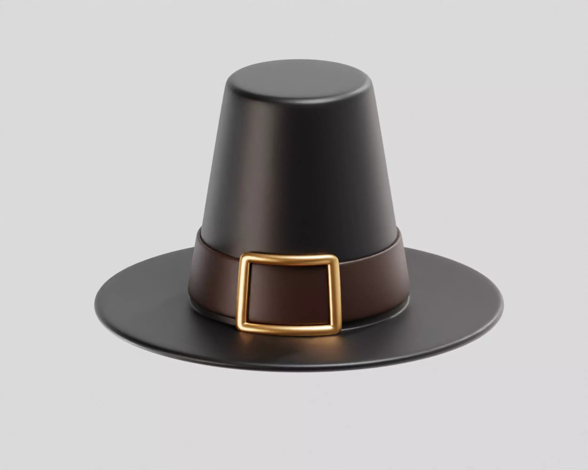 Pilgrim Hat Low-poly 3D model_0