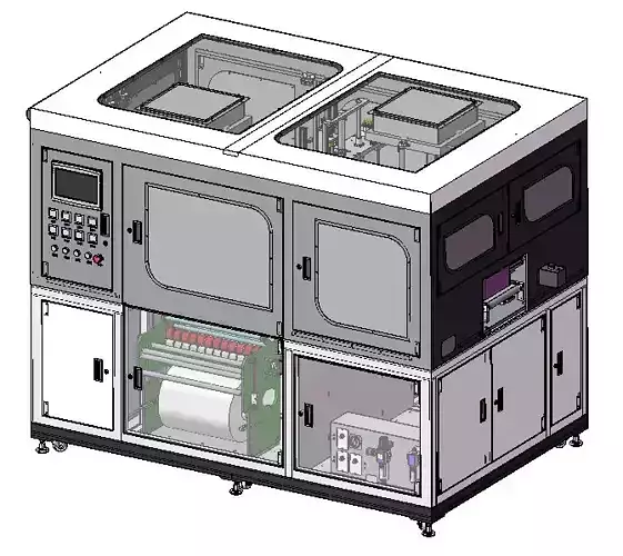 Mobile phone box packaging a packaging machine 3D model