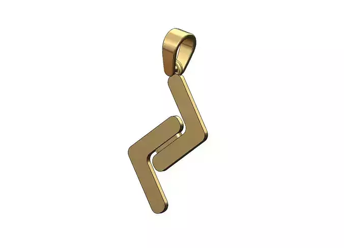 Jara viking runes initials alphabet pendant charm bail 3D print model