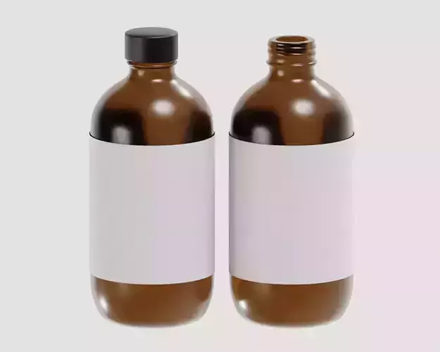 Medicine glass bottle Low-poly 3D model