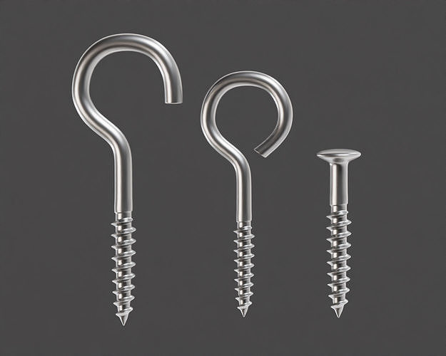 Screw hooks 02 Low-poly 3D model