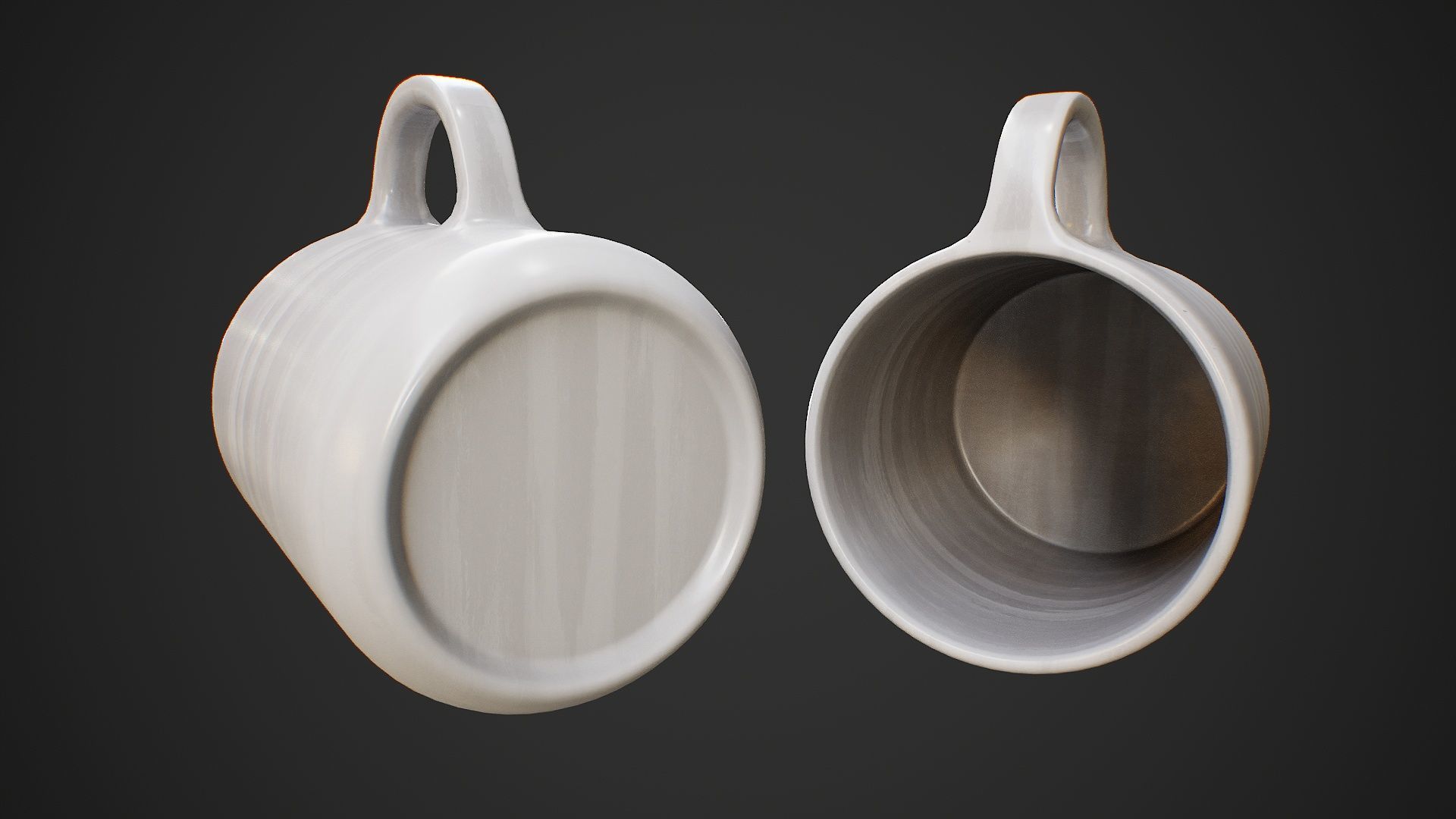 Mug And Cup Low-poly 3D model_5