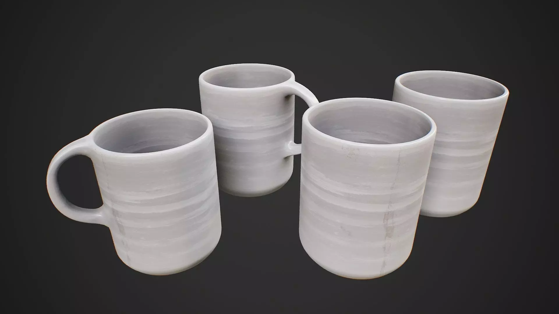 Mug And Cup Low-poly 3D model_0