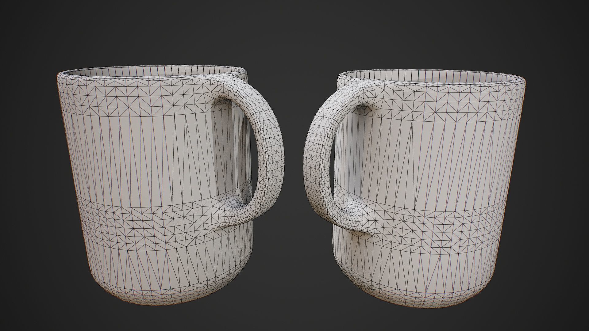 Mug And Cup Low-poly 3D model_13