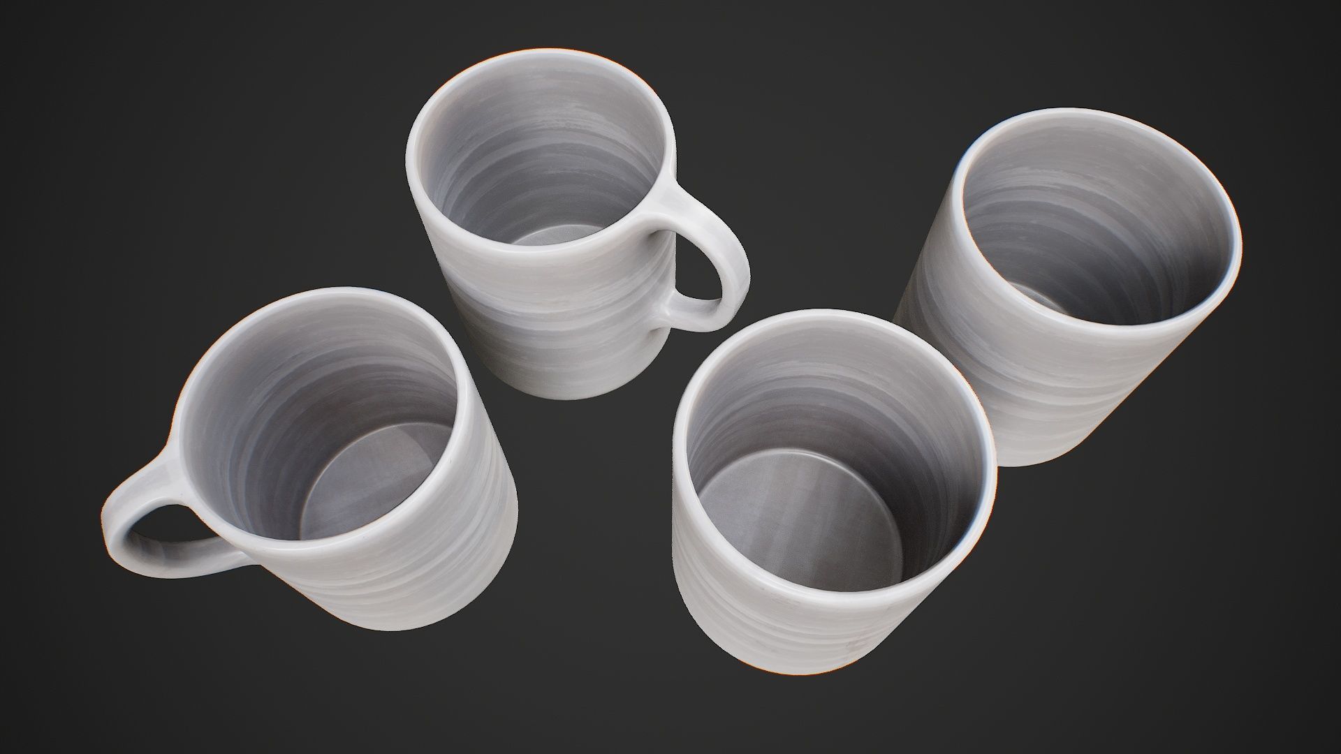 Mug And Cup Low-poly 3D model_2