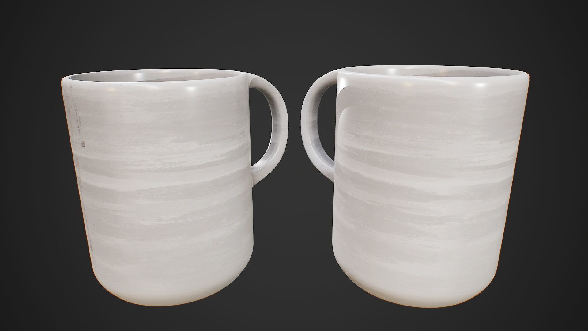 Mug And Cup Low-poly 3D model_3