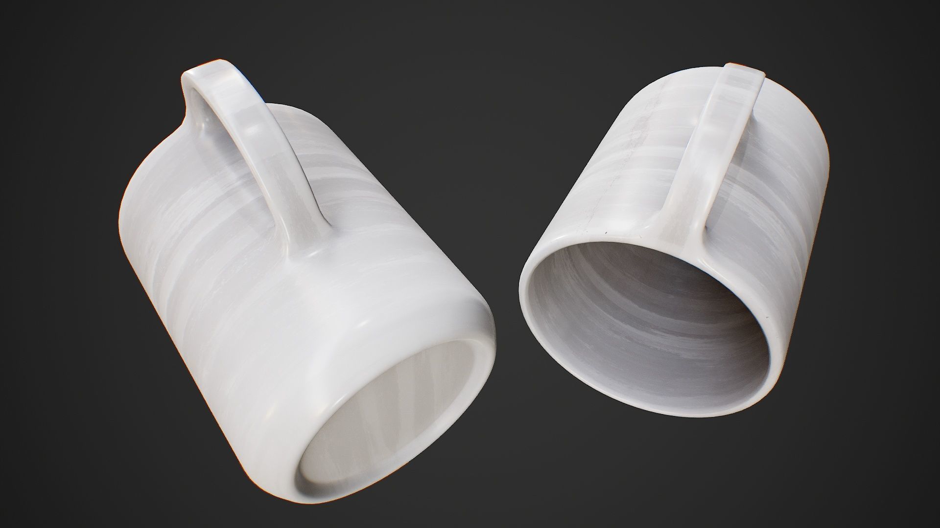 Mug And Cup Low-poly 3D model_6