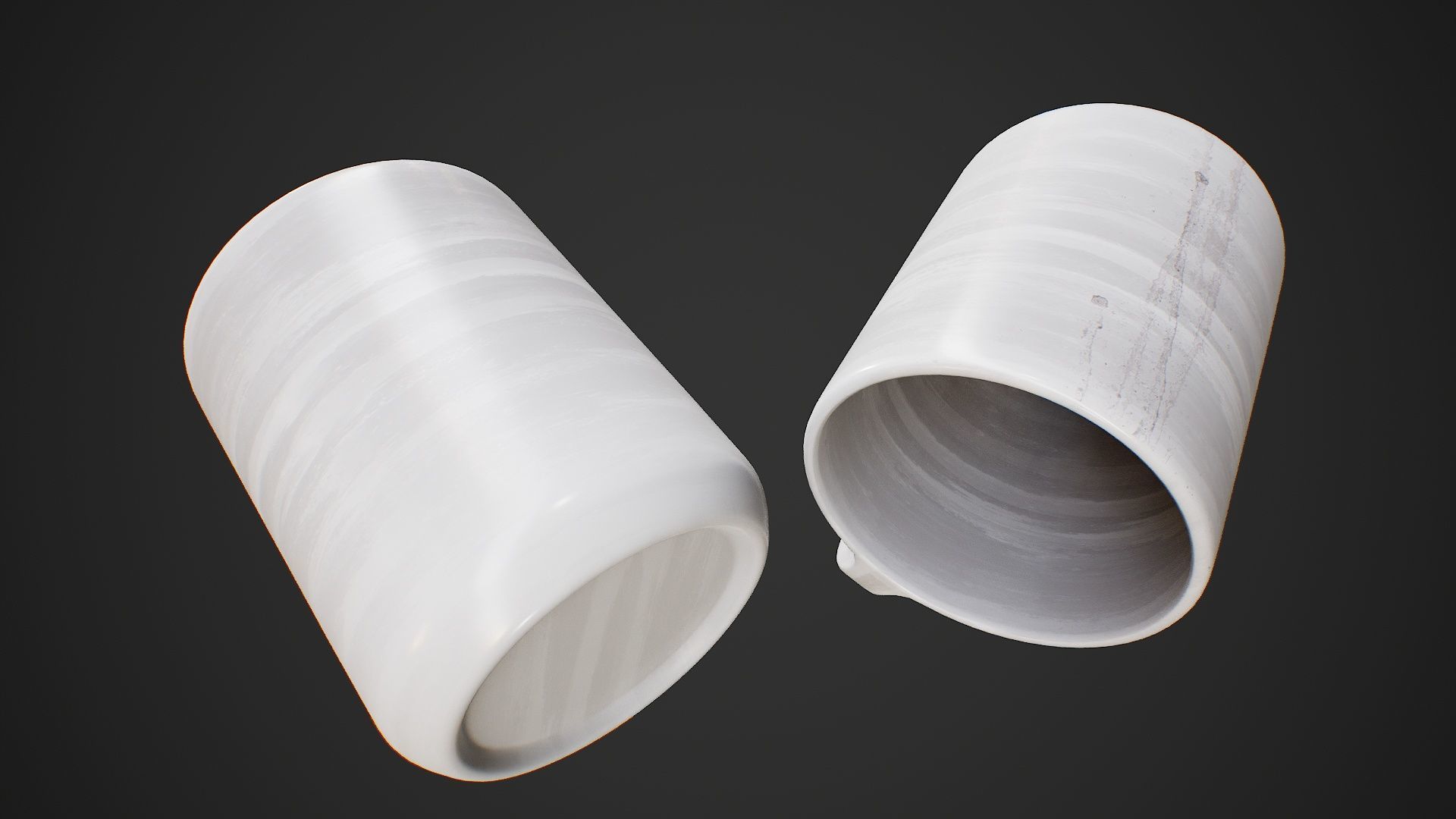 Mug And Cup Low-poly 3D model_7