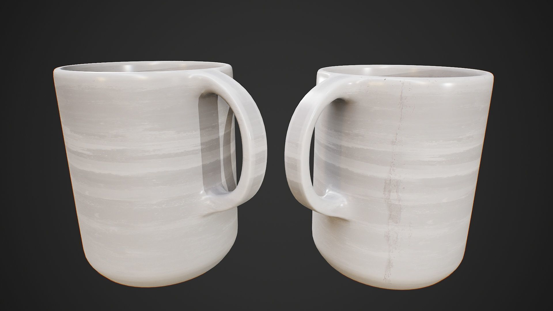 Mug And Cup Low-poly 3D model_4