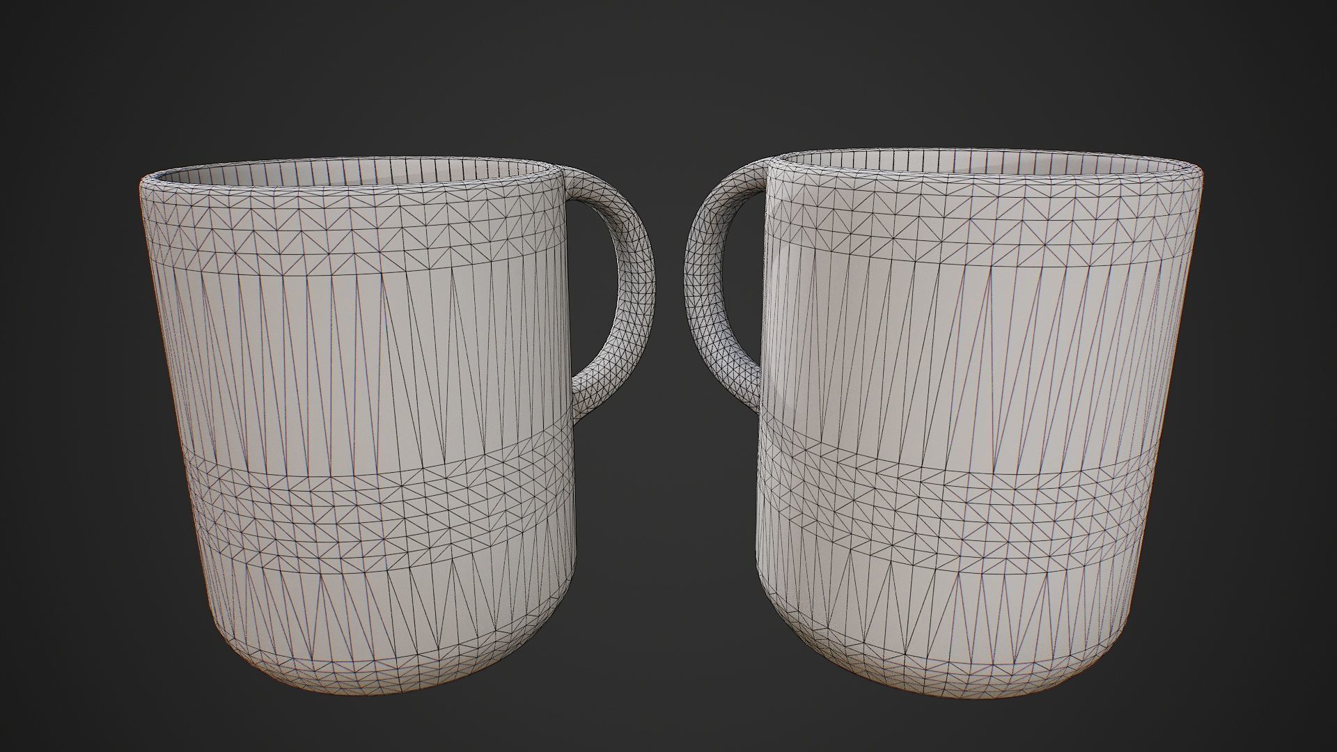 Mug And Cup Low-poly 3D model_12