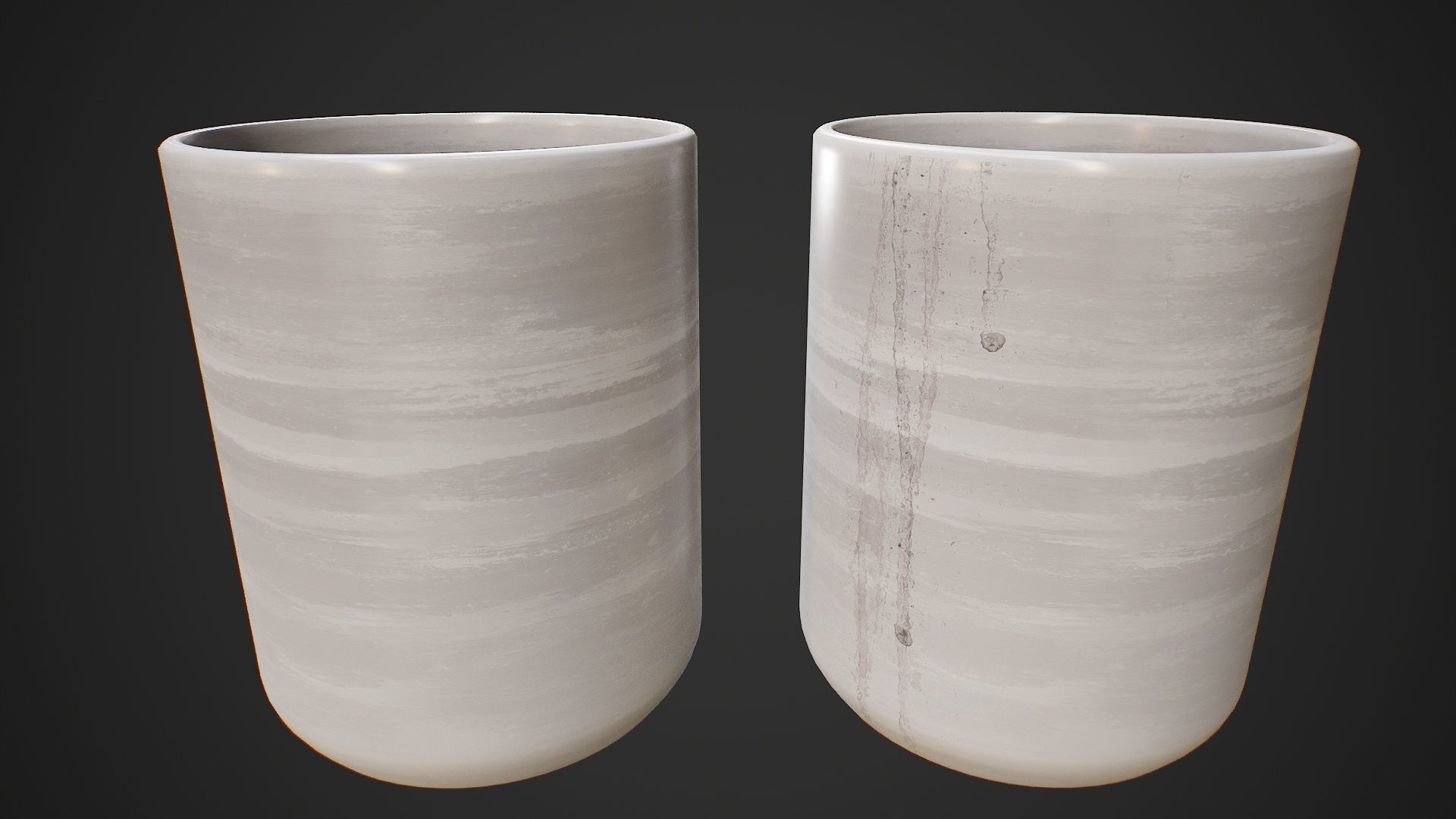 Mug And Cup Low-poly 3D model_9