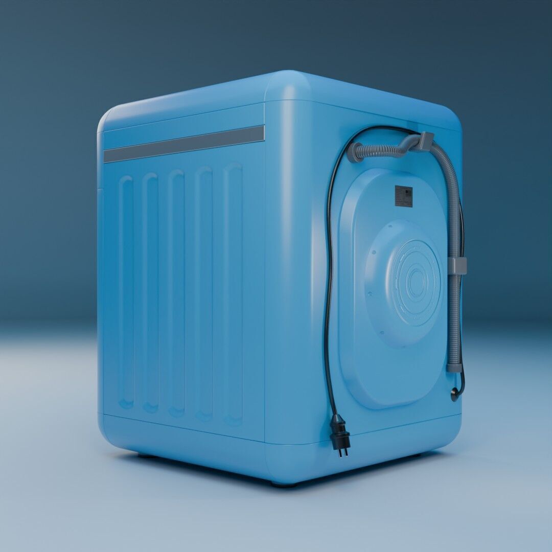 Washing Machine Low-poly 3D model_7
