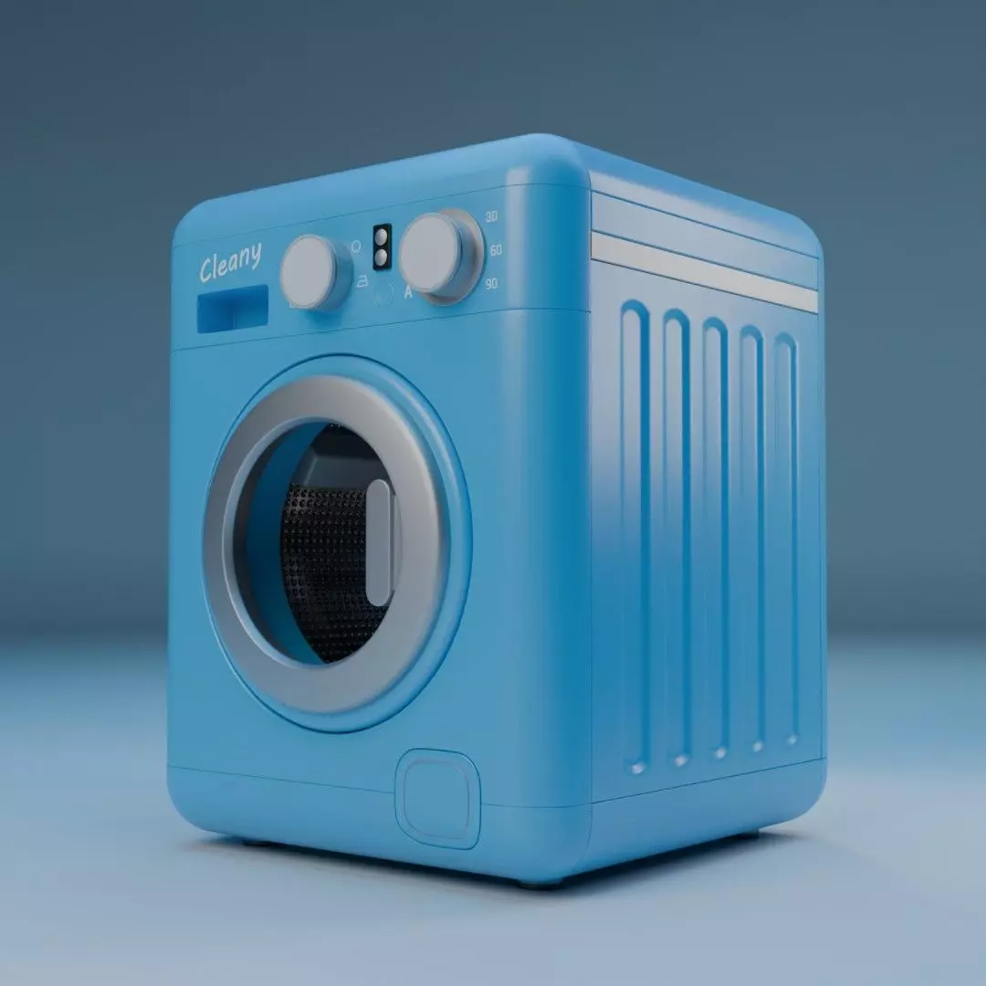 Washing Machine Low-poly 3D model_0