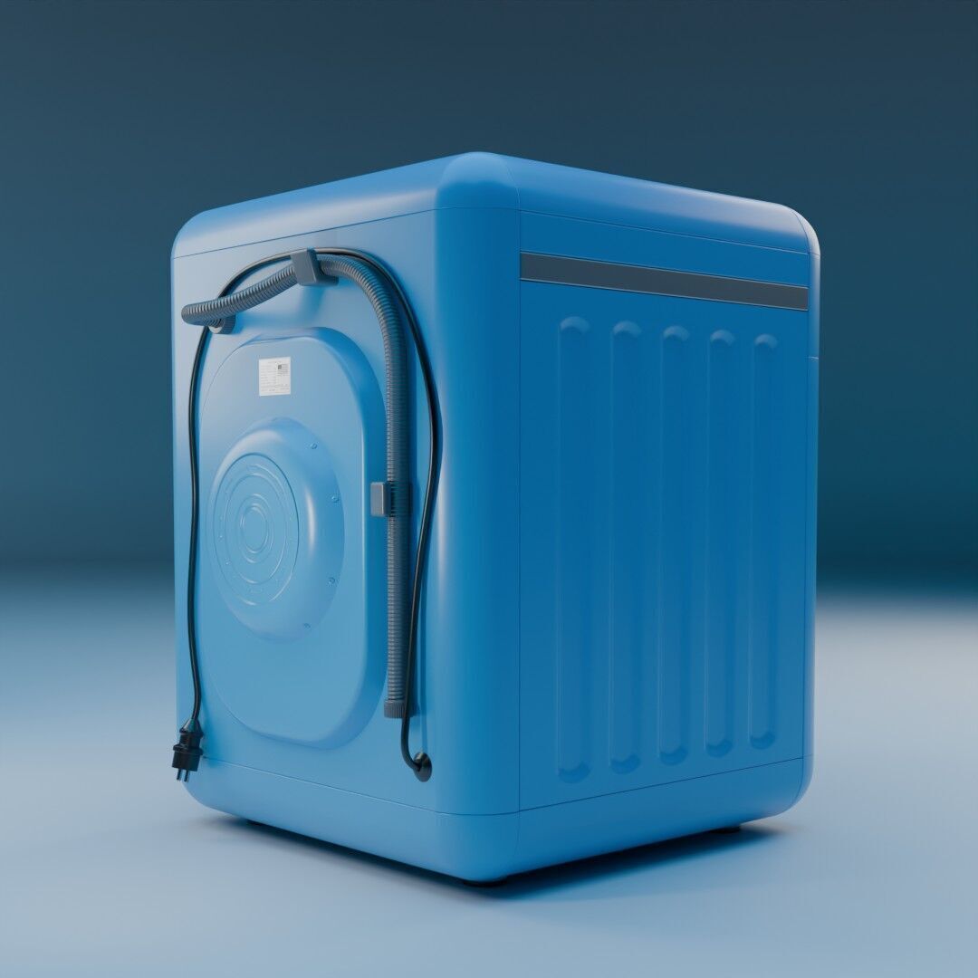 Washing Machine Low-poly 3D model_5