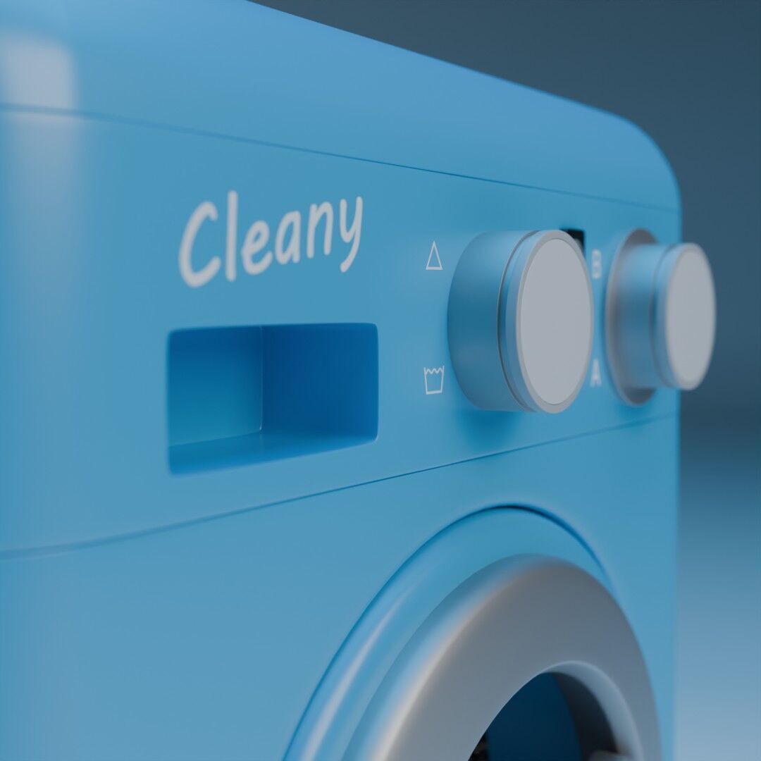 Washing Machine Low-poly 3D model_10