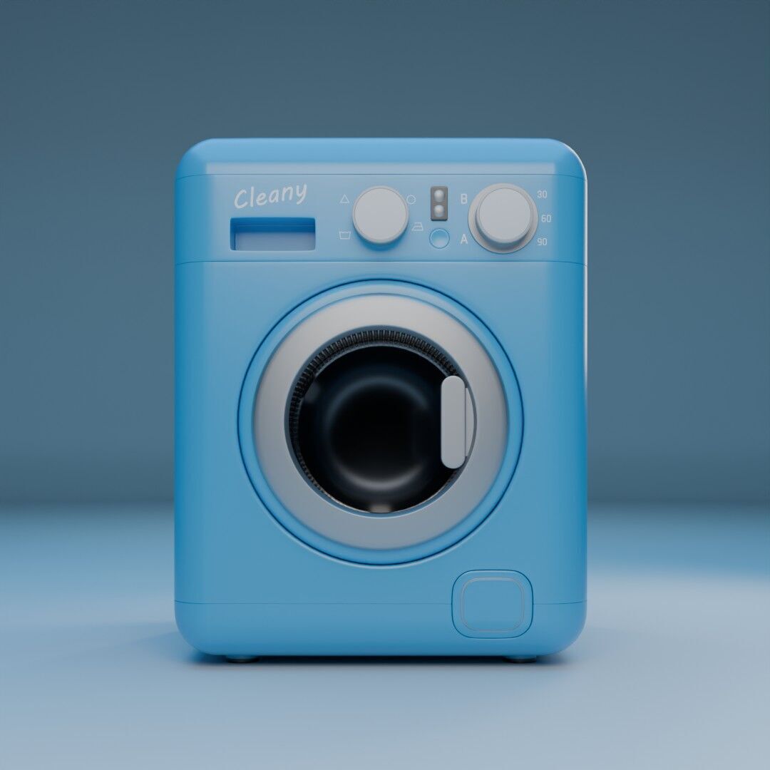 Washing Machine Low-poly 3D model_3
